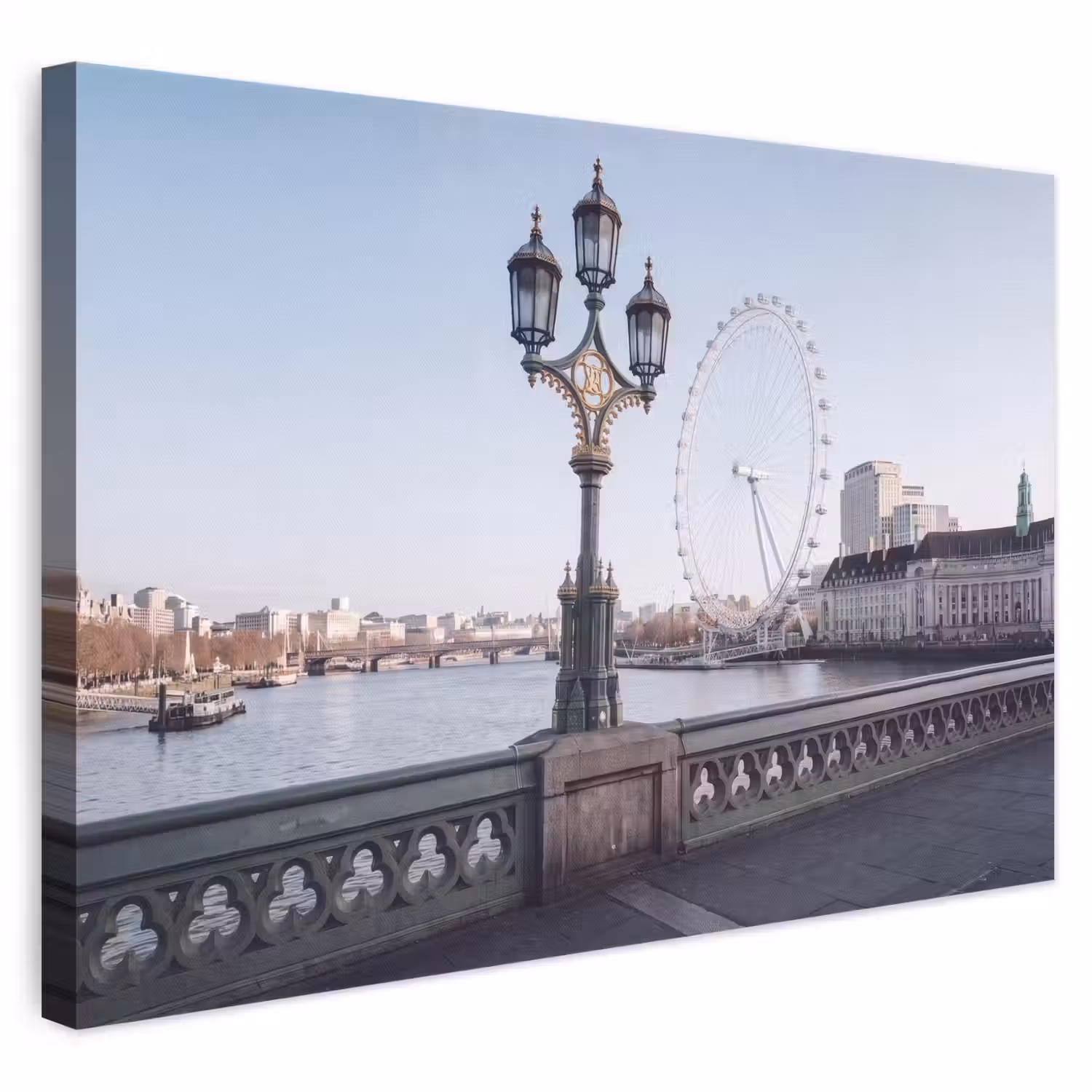 Reuzenrad - Londen - Stad - Architectuur - Brug canvas 2cm klein -3d