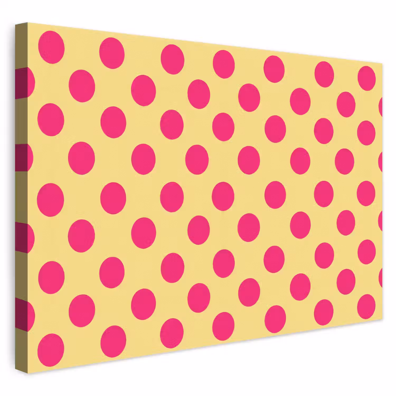 Roze - Stippen - Geel canvas 2cm klein 34 -3d
