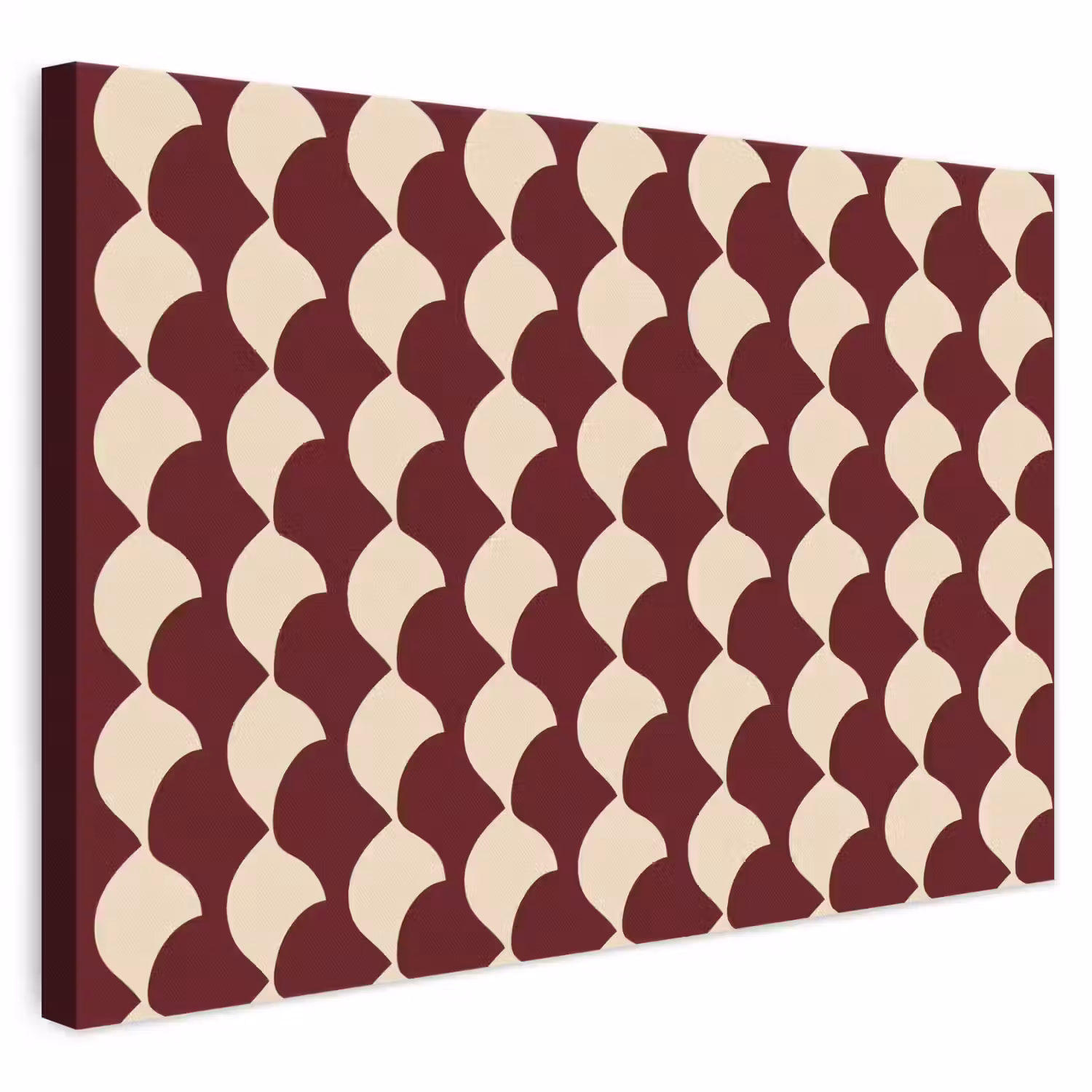 Rood - Tegelpatroon - Crème canvas 2cm klein 34 -3d