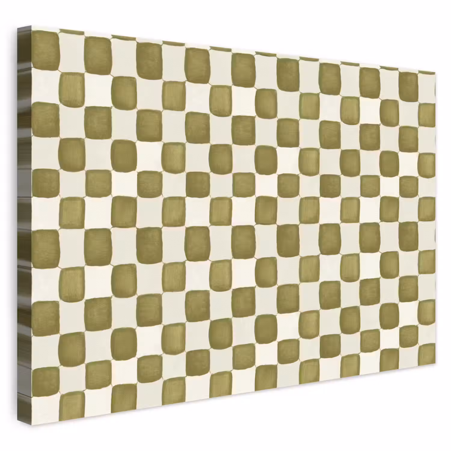 Schaak - Patroon - Groen canvas 2cm klein 34 -3d