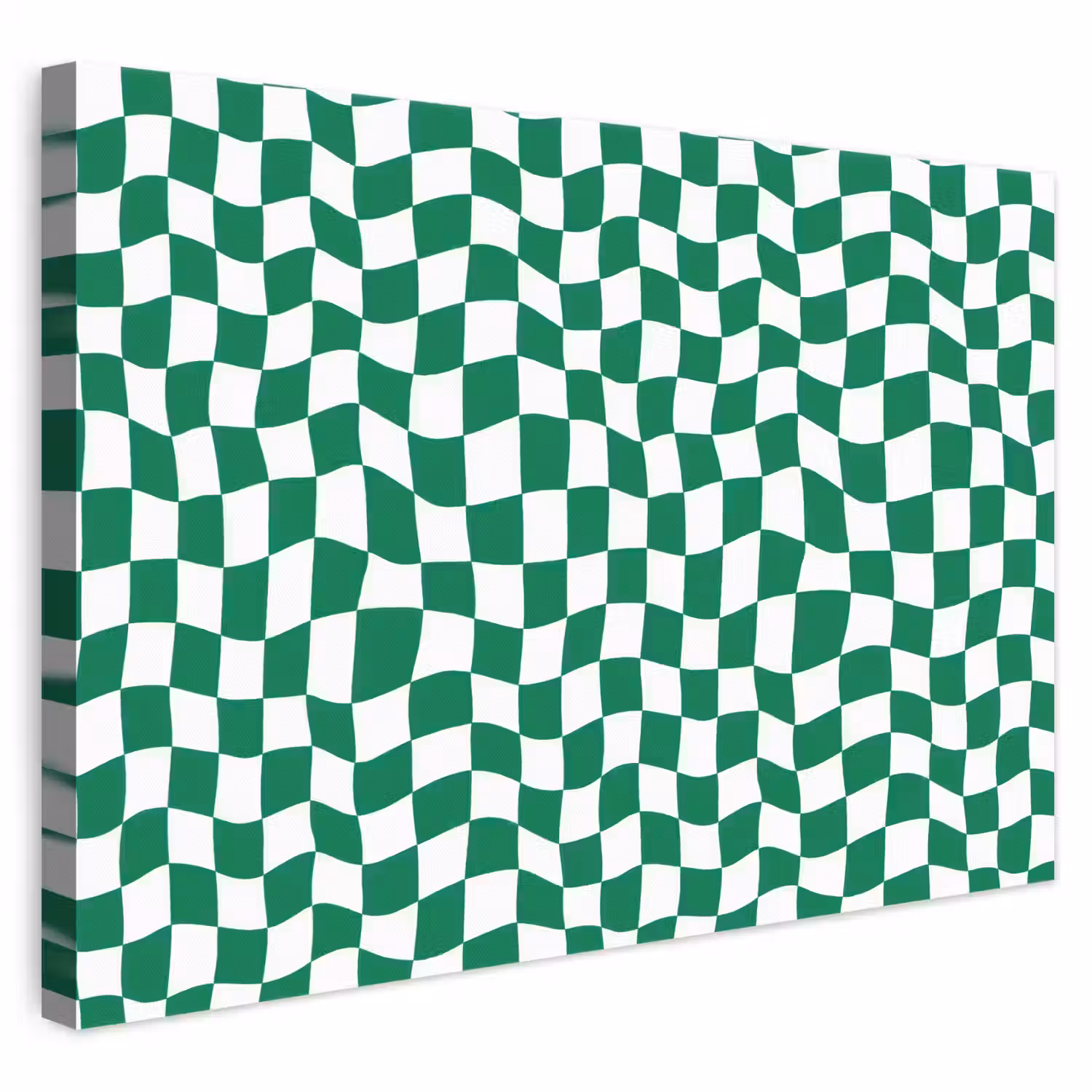 Schaakbord - Golvend - Groen canvas 2cm klein 34 -3d