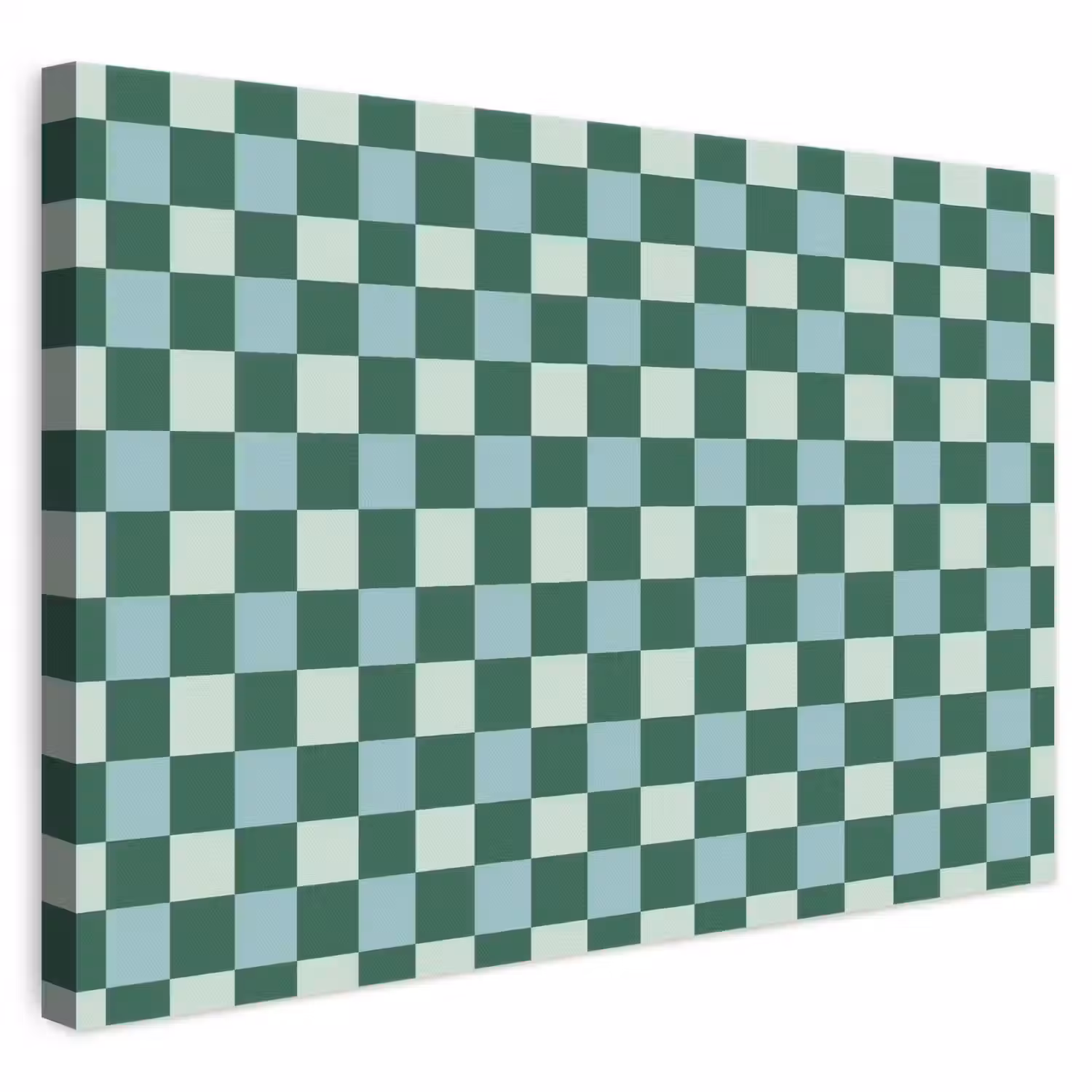 Schaakbord - Klassiek - Groen canvas 2cm klein 34 -3d