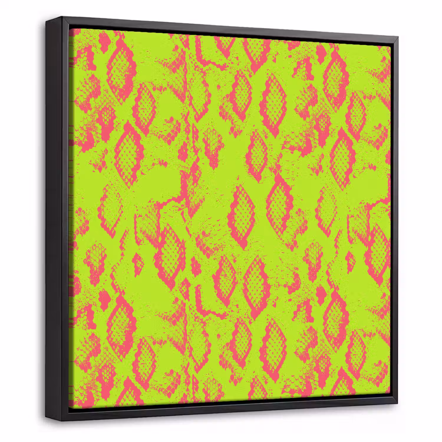 Slang - Neon - Groen - Roze Canvas met baklijst klein 1124 -threedimensional_3d_global