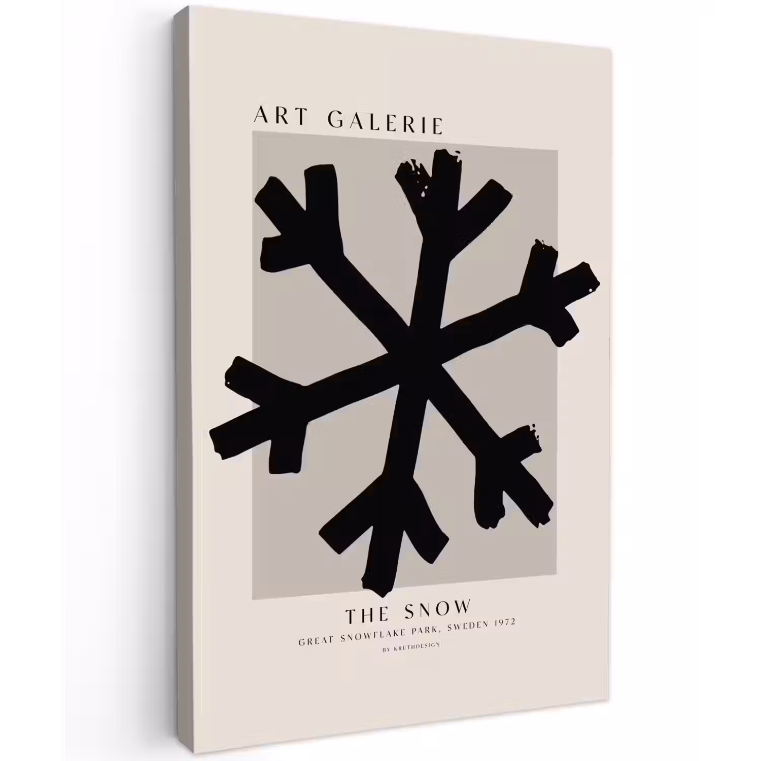 Sneeuwvlok - Kerstmis - Zwart - Feestdagen canvas 2cm klein -z3d