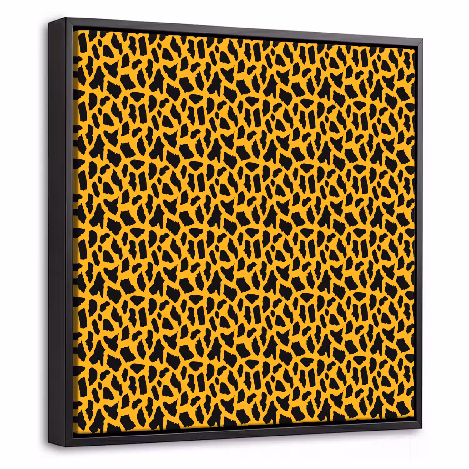 Zwart - Vlekken - Oranje - Dier Canvas met baklijst klein 1124 -threedimensional_3d_global
