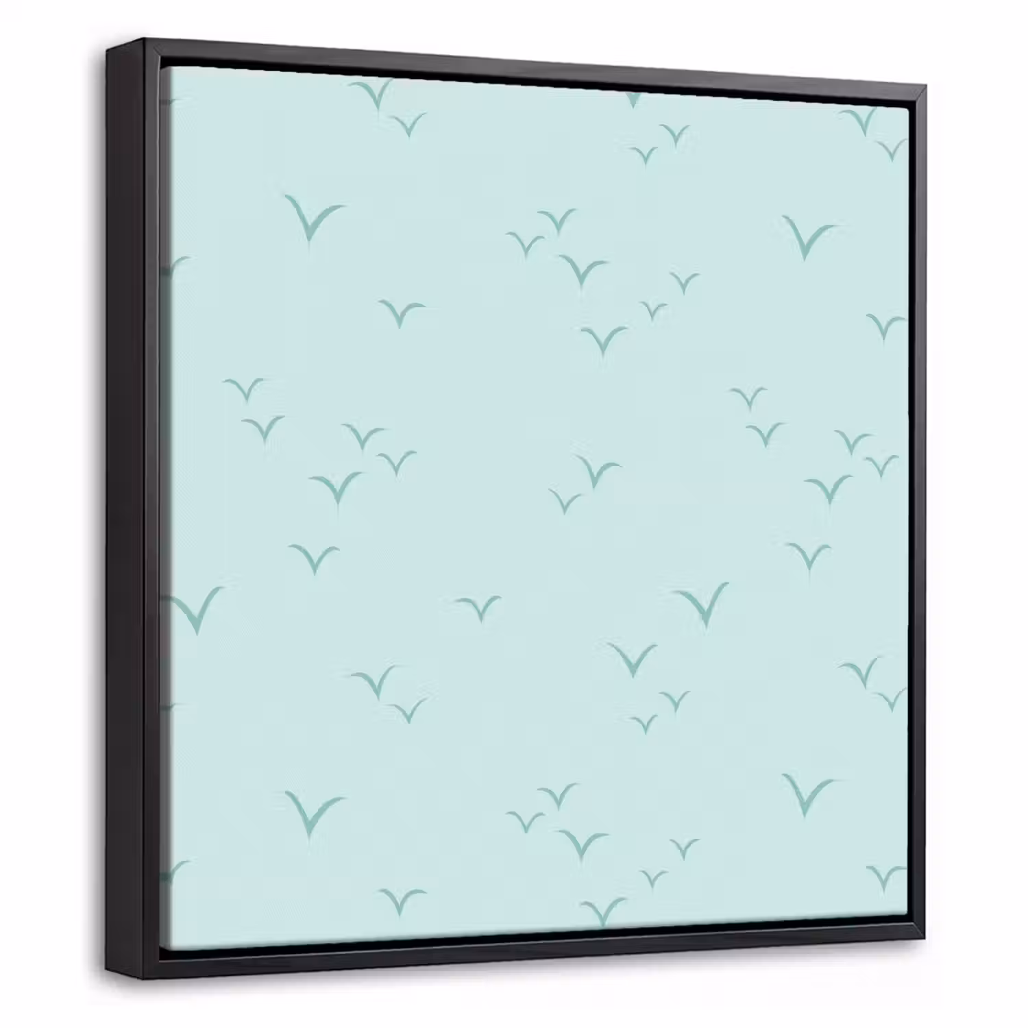 Meeuwen - Mint - Patroon Canvas met baklijst klein 1124 -threedimensional_3d_global