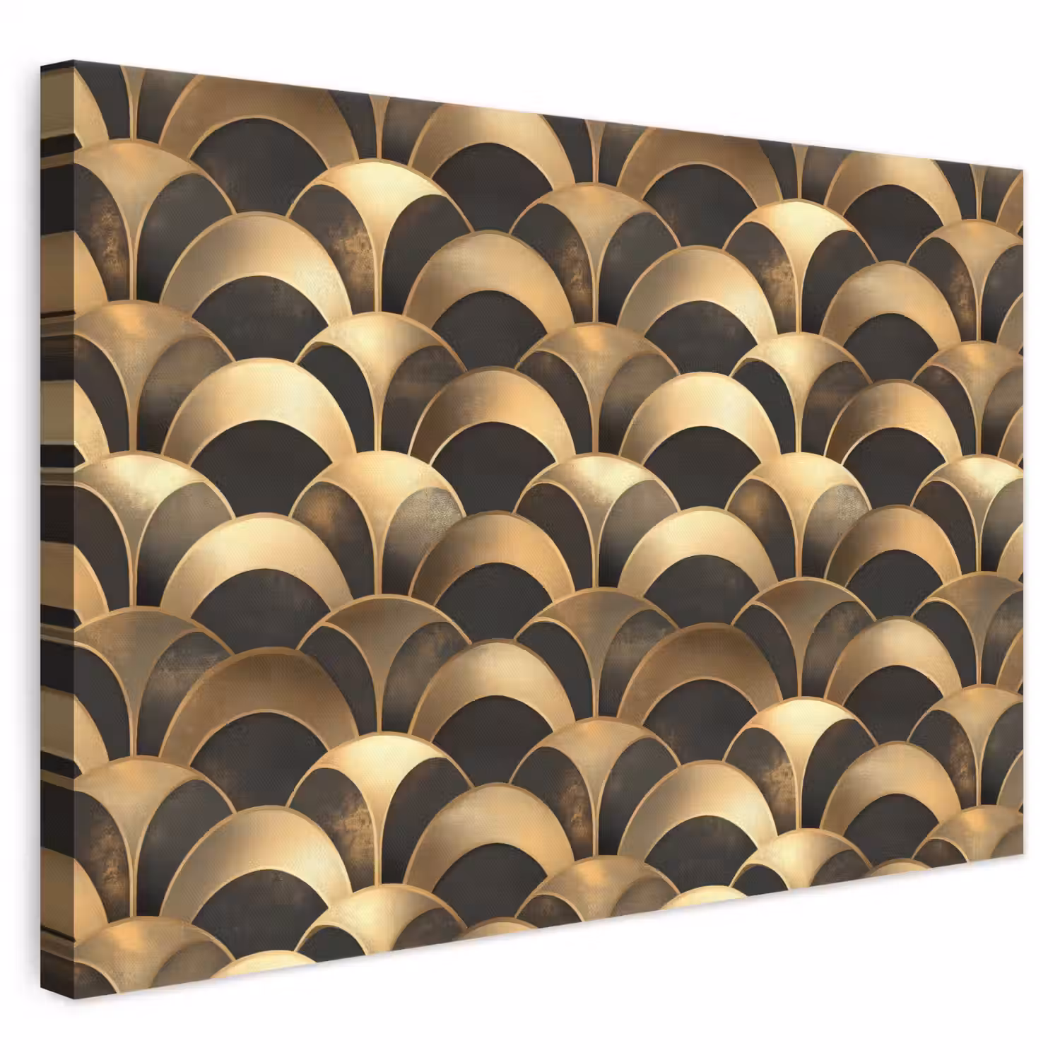 Schubben - Structuur - Goud canvas 2cm klein 34 -3d