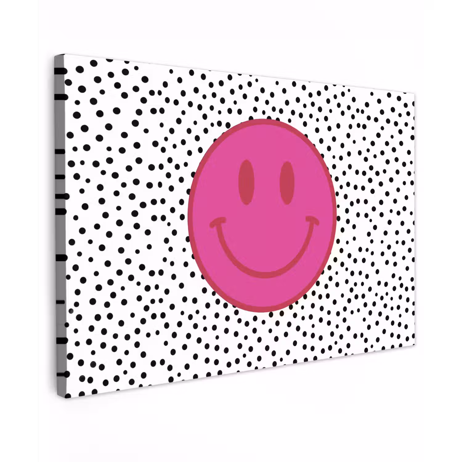 Smiley - Roze - Stippen canvas 2cm klein -z3d