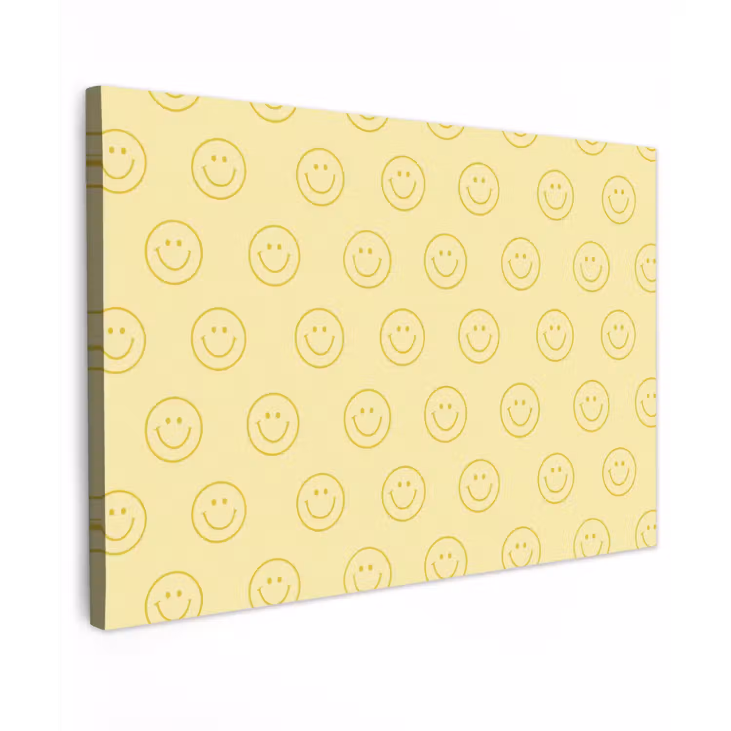 Smileys - Patroon - Retro - Zachtgeel canvas 2cm klein 34 -z3d