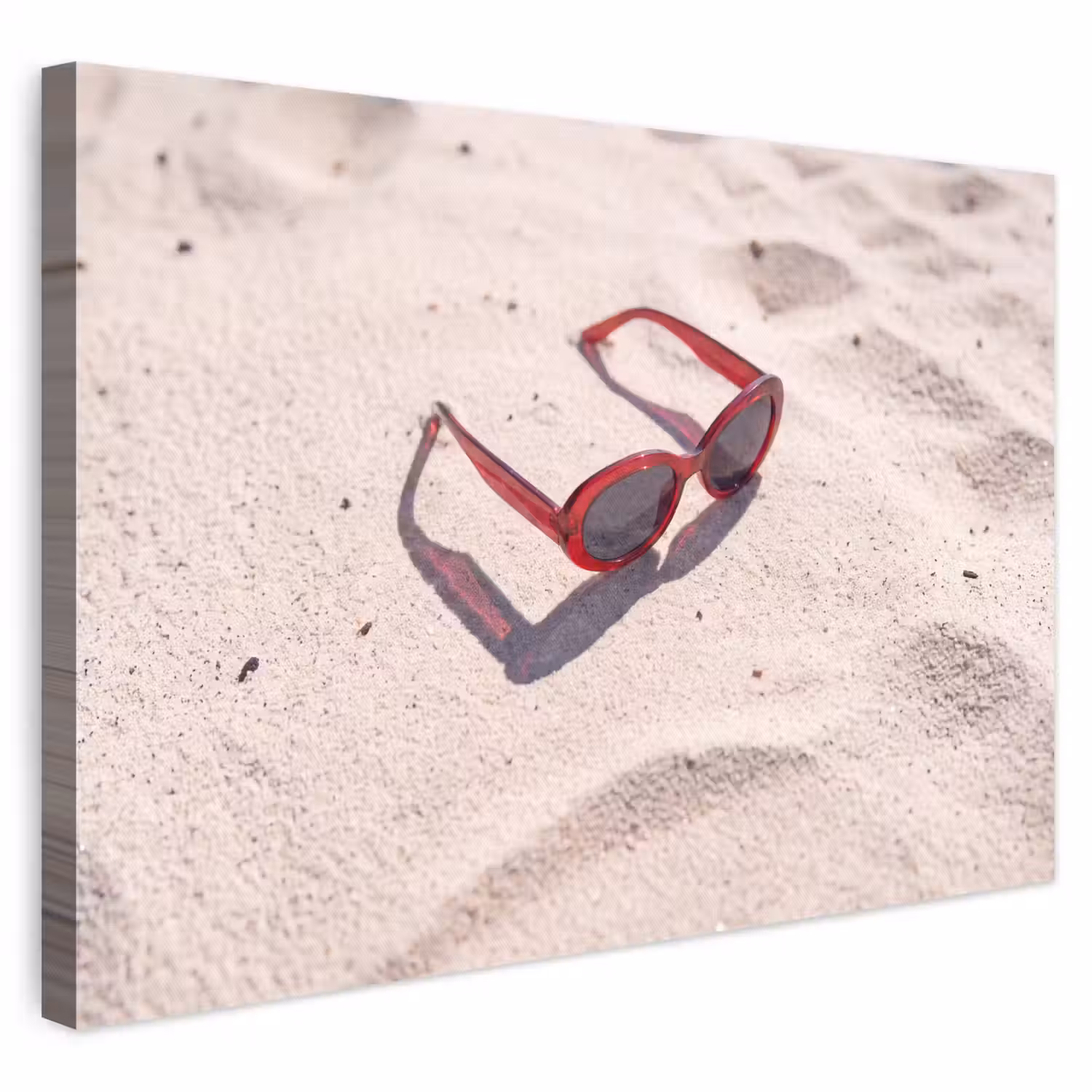 Zonnebril - Strand - Vakantie - Rood canvas 2cm klein -3d