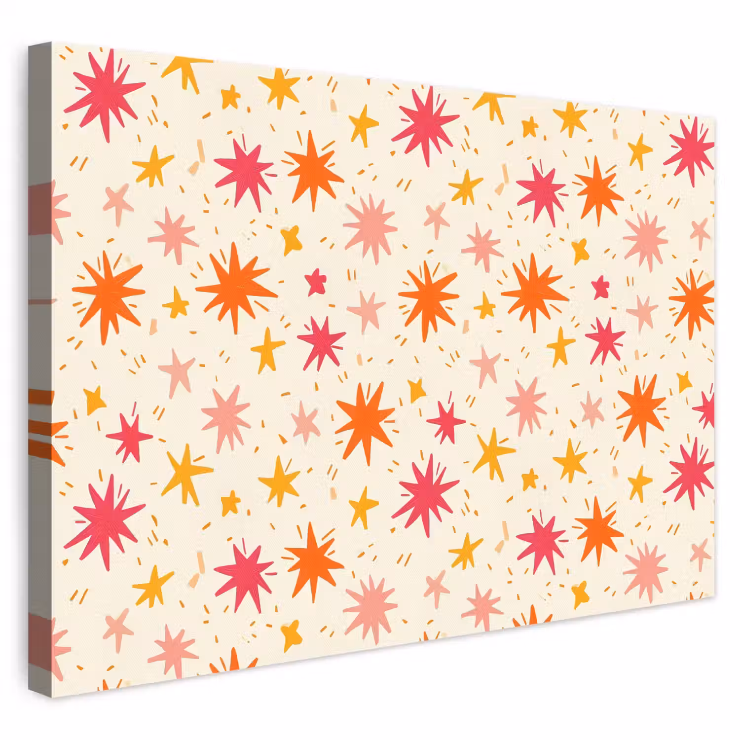 Sterren - Speels - Kleurrijk canvas 2cm klein 34 -3d