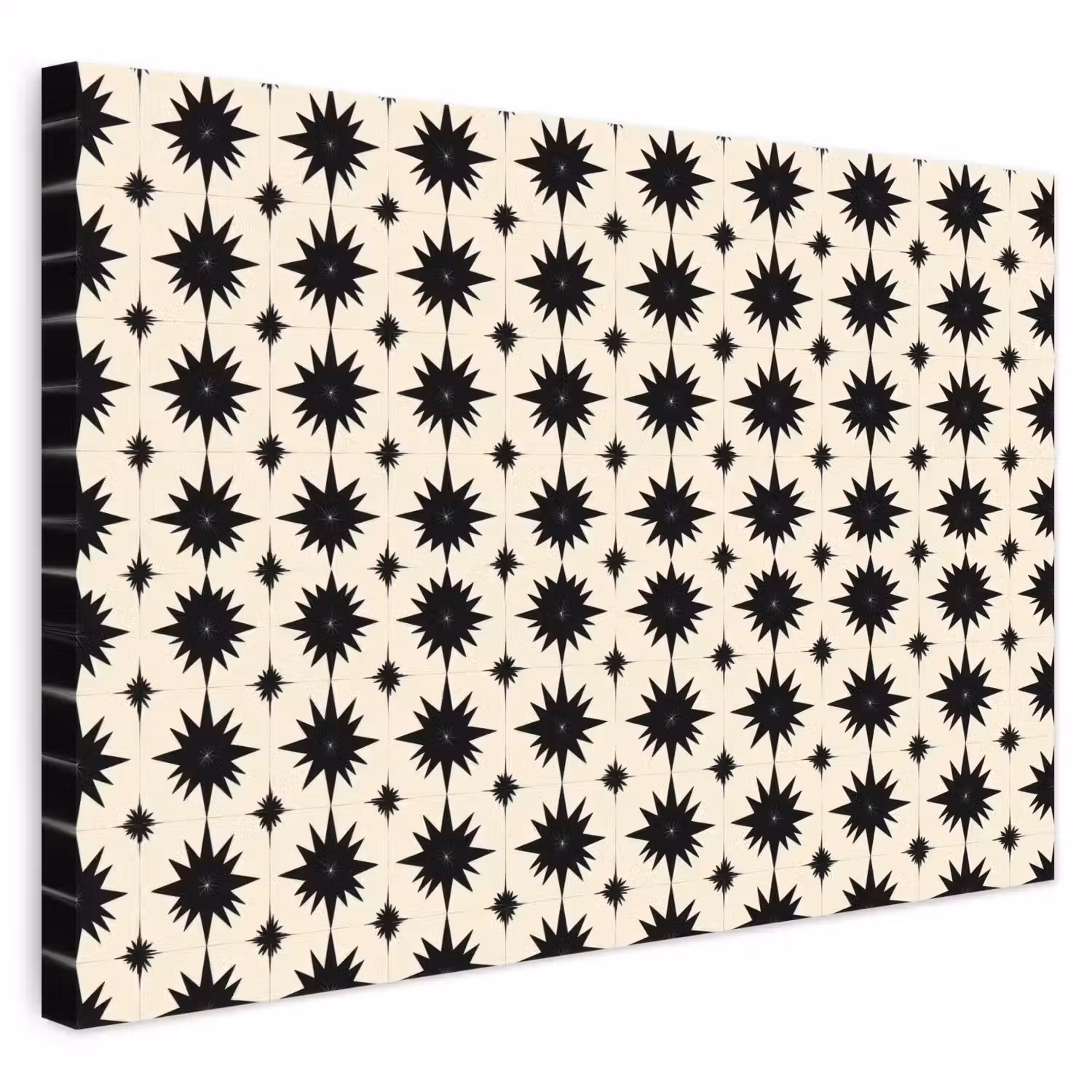 Stervormen - Geometrisch - Zwart canvas 2cm klein 34 -3d
