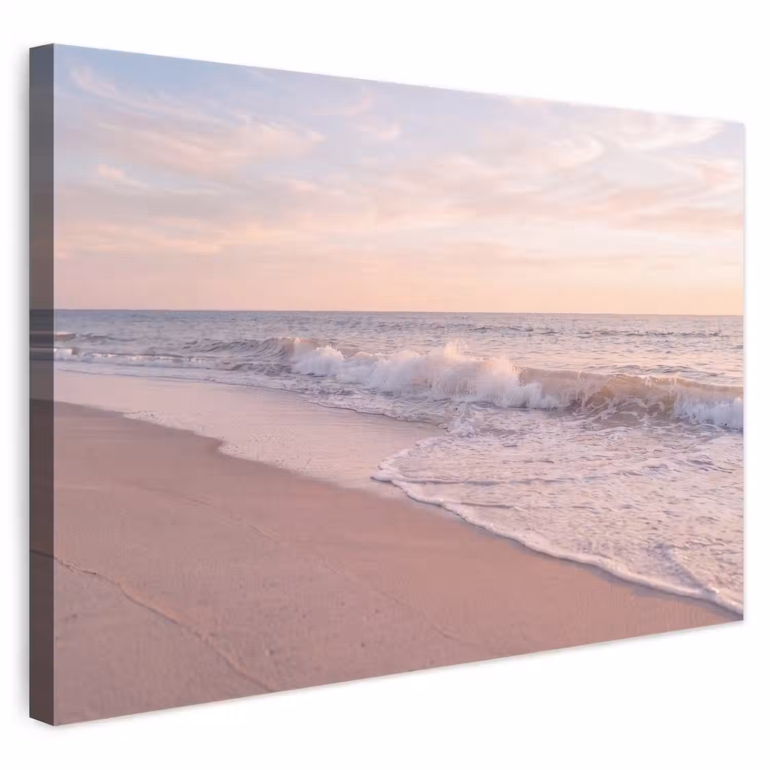Strand - Zee - Golven - Natuur - Zonsondergang canvas 2cm klein -3d