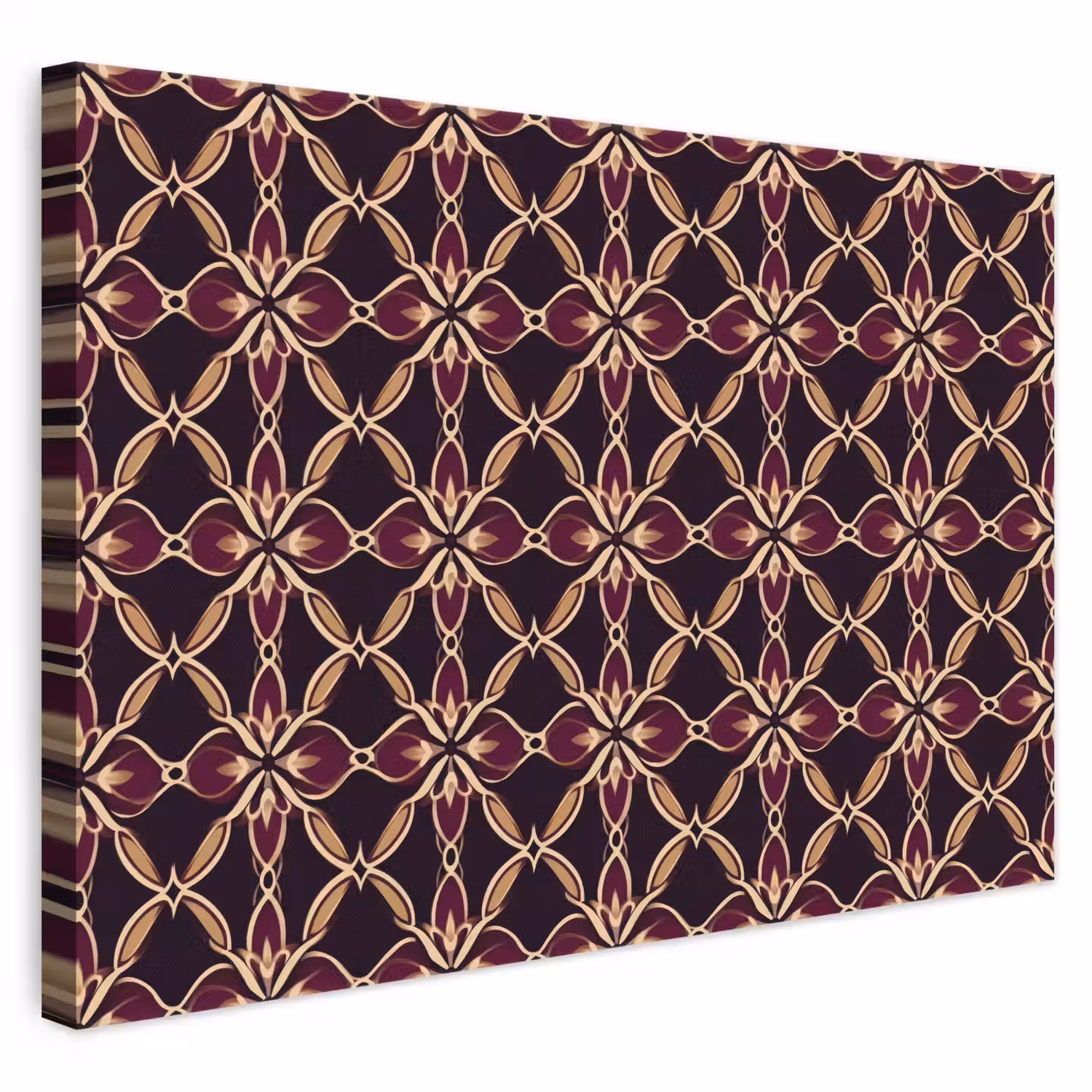 Symmetrisch - Tegel - Burgundy canvas 2cm klein 34 -3d