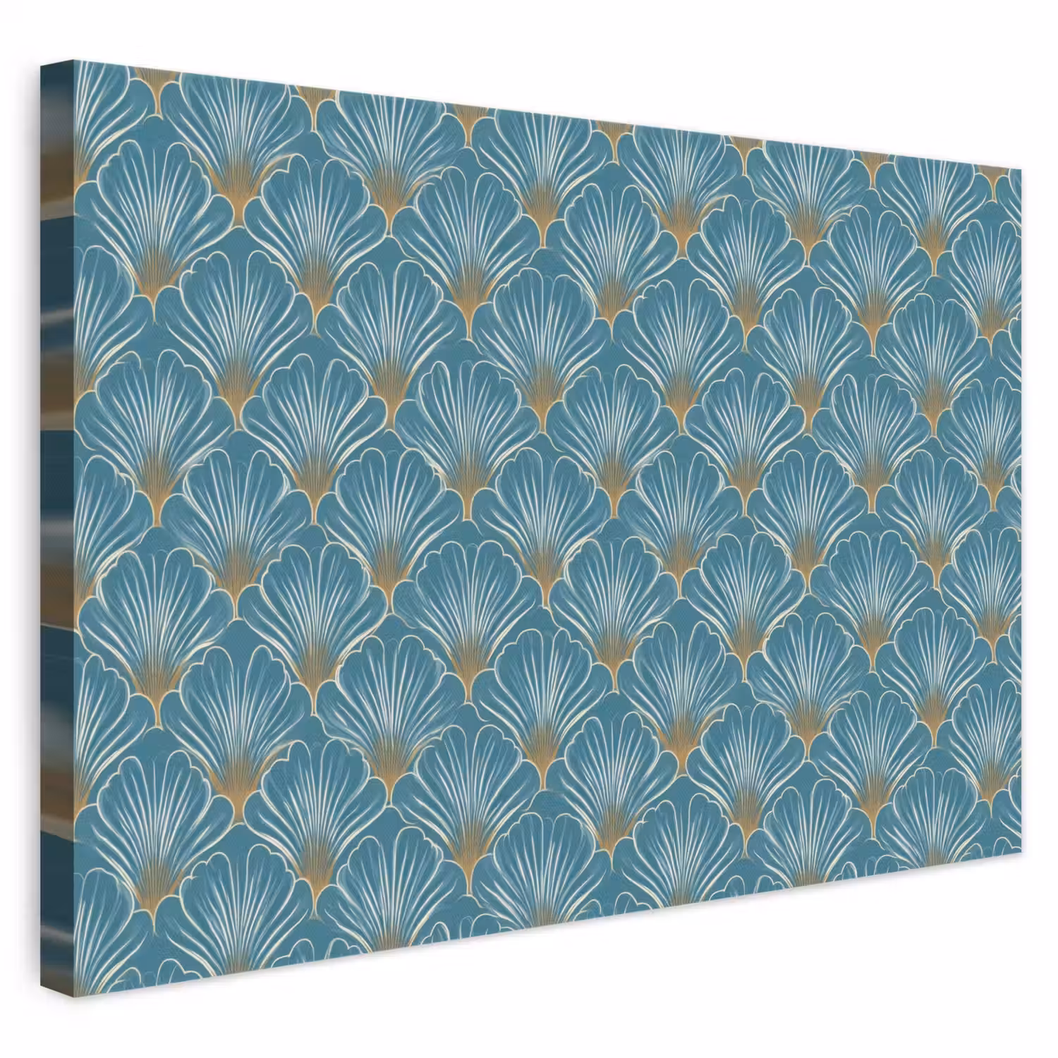 Symmetrisch - Patroon - Blauw canvas 2cm klein 34 -3d