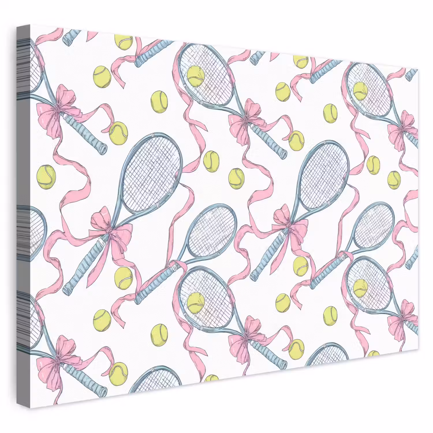 Tennis - Strikken - Kleurrijk canvas 2cm klein 34 -3d