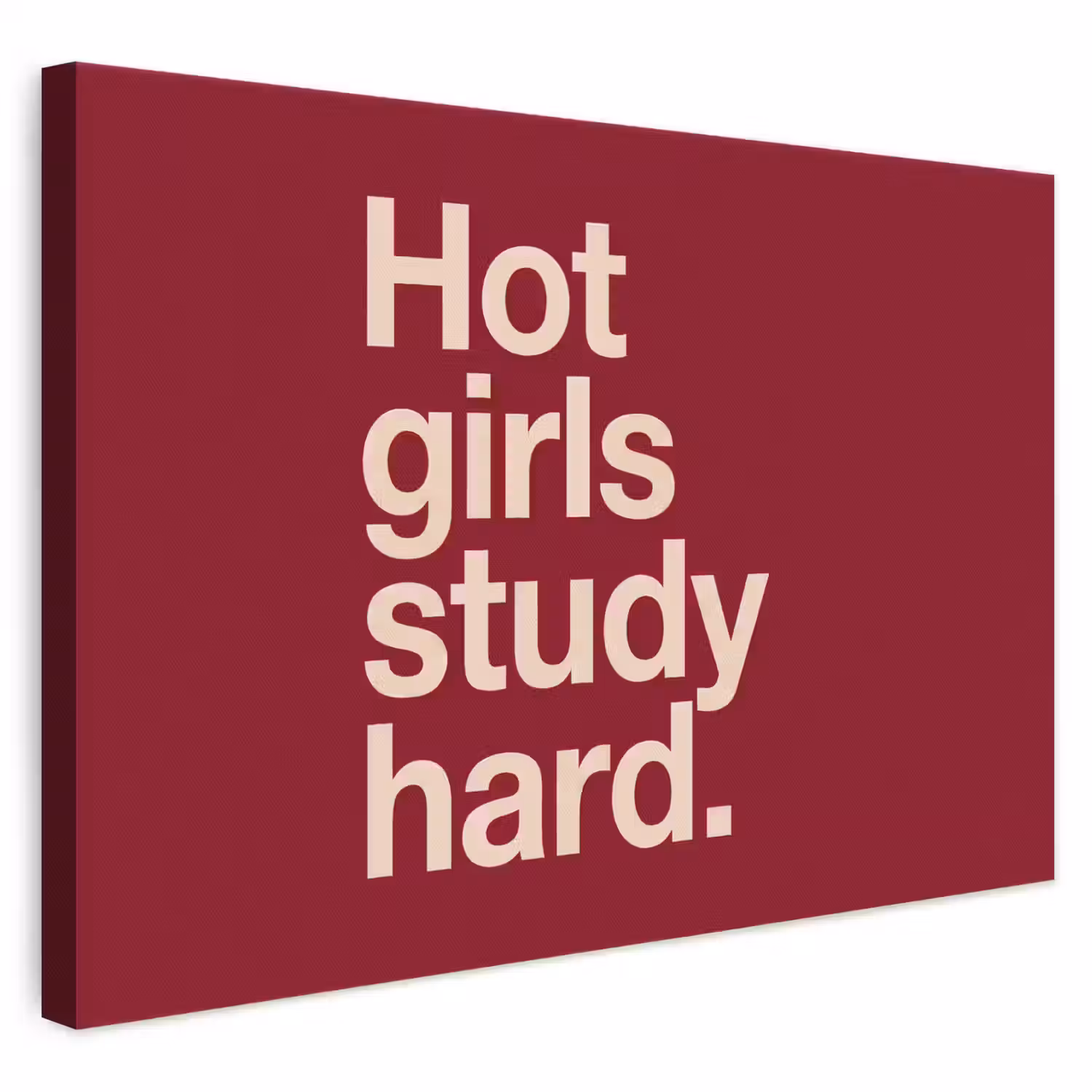 Tekst - Studie - Motivatie - Modern - Rood canvas 2cm klein -3d