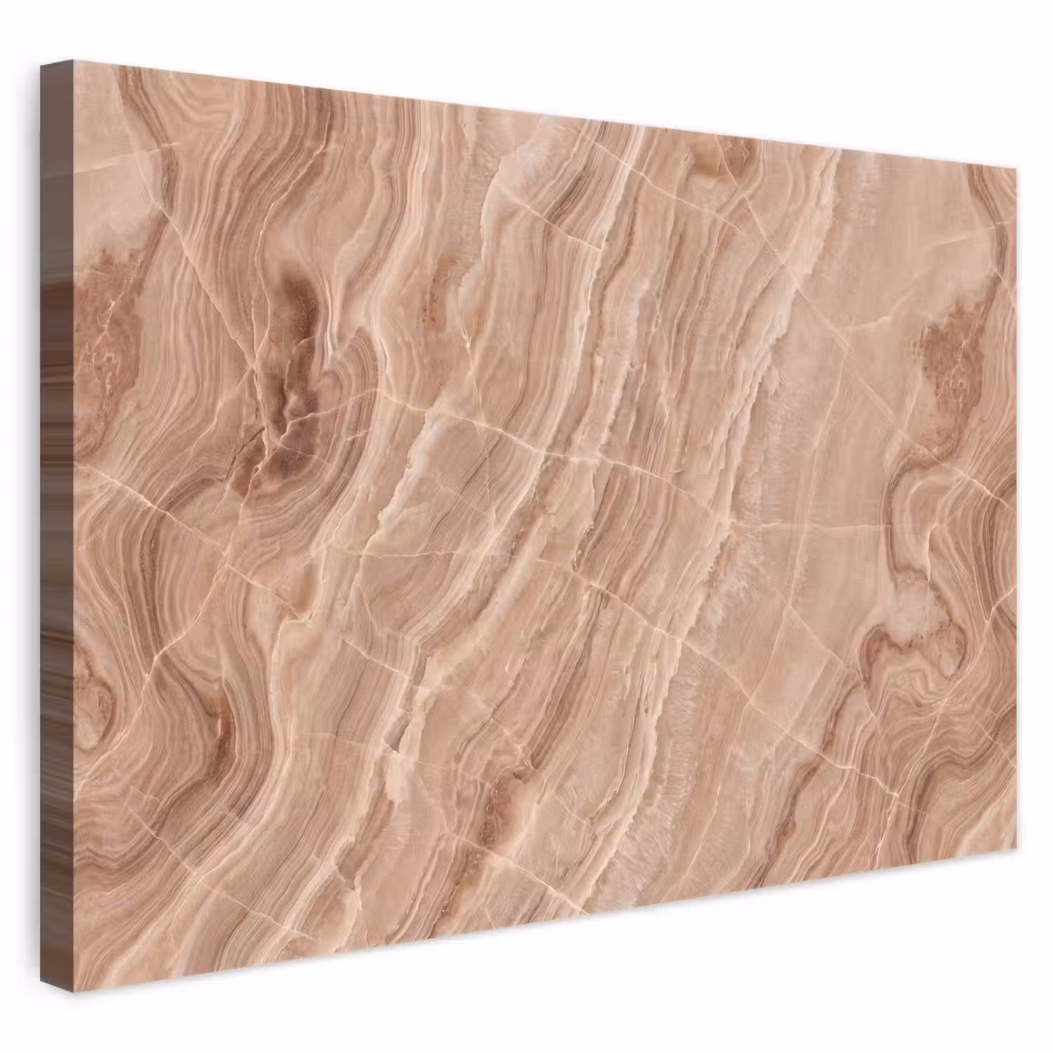 Textuur - Golvend - Abstract - Warm - Bruin canvas 2cm klein -3d