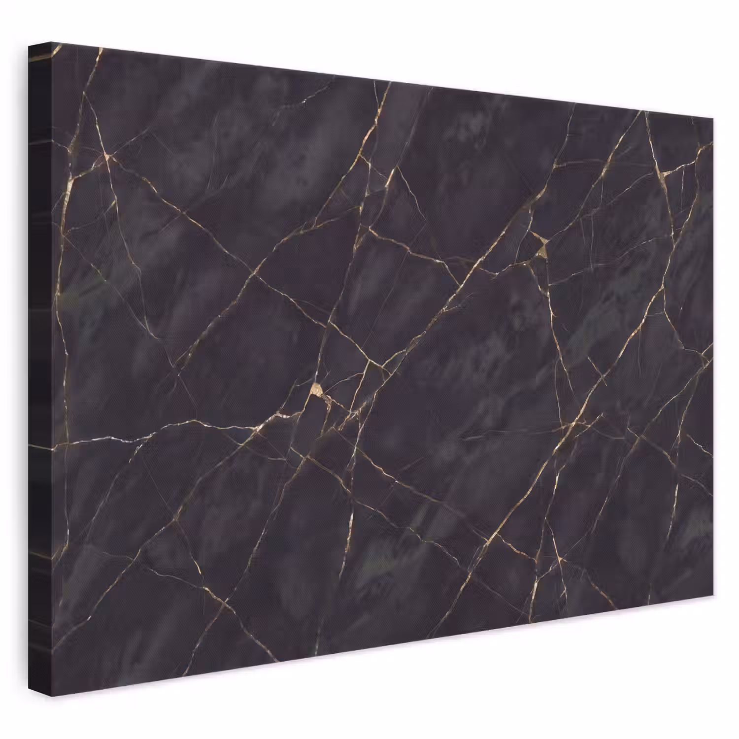 Textuur - Gouden lijnen - Abstract - Modern - Zwart canvas 2cm klein -3d