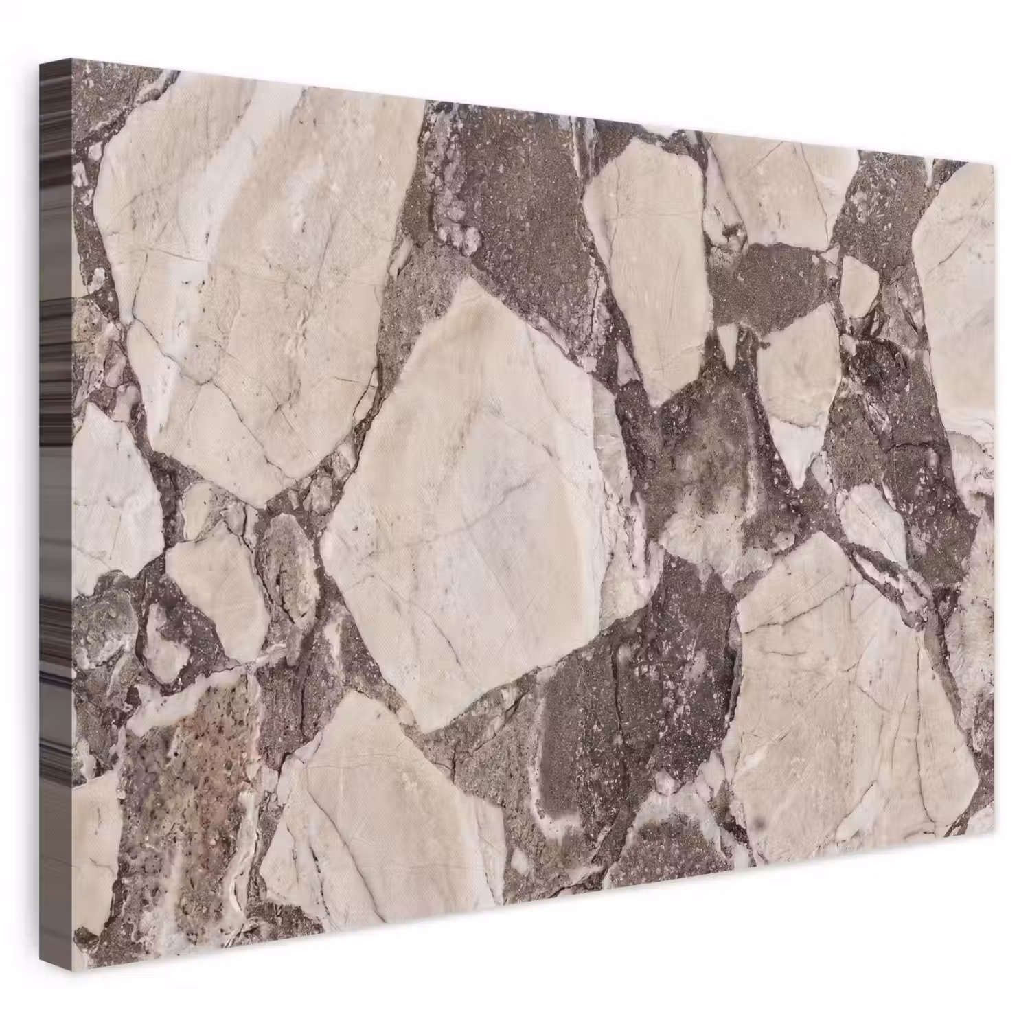 Textuur - Marmer - Abstract - Beige - Bruin canvas 2cm klein -3d