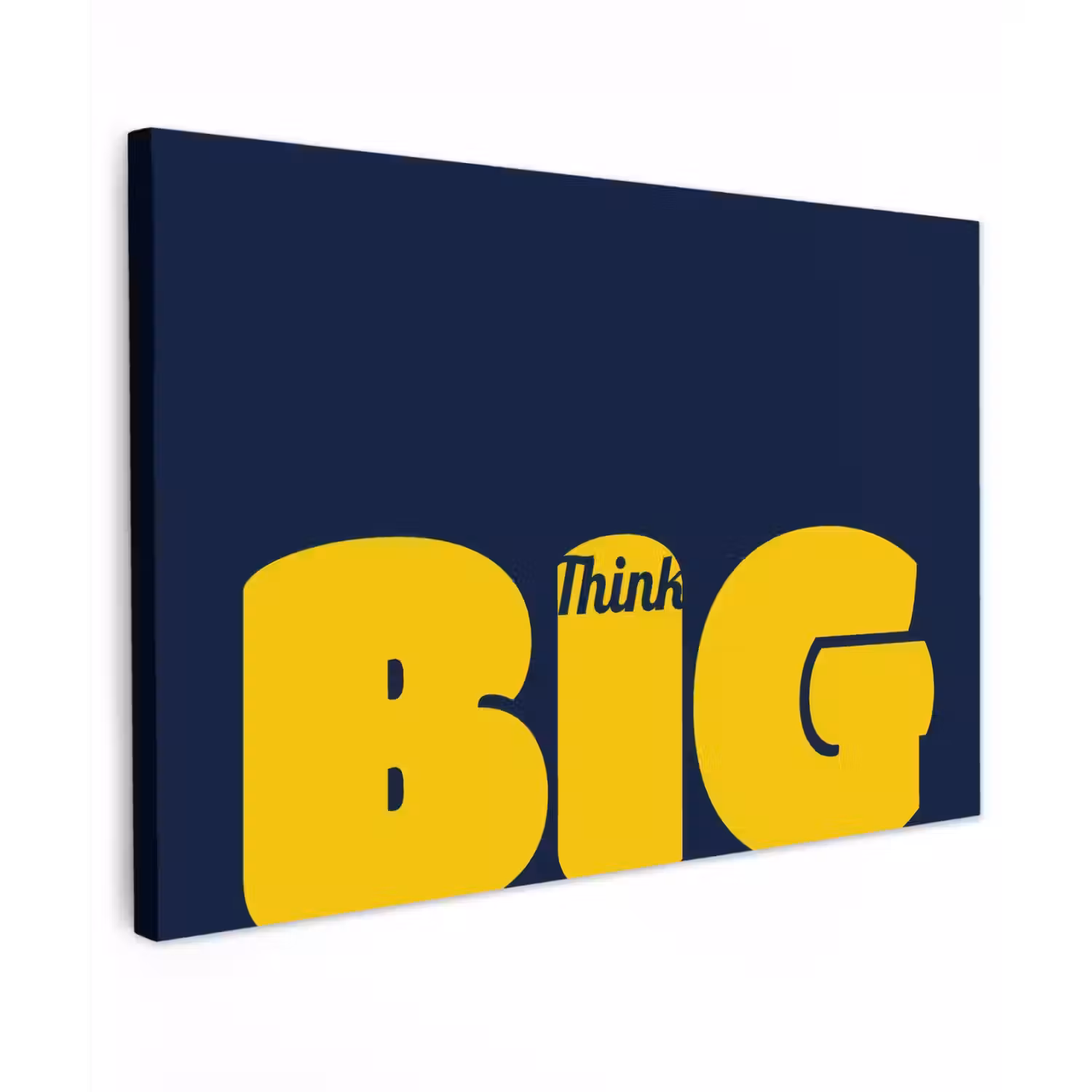Think big - Blauw - Geel canvas 2cm klein -z3d