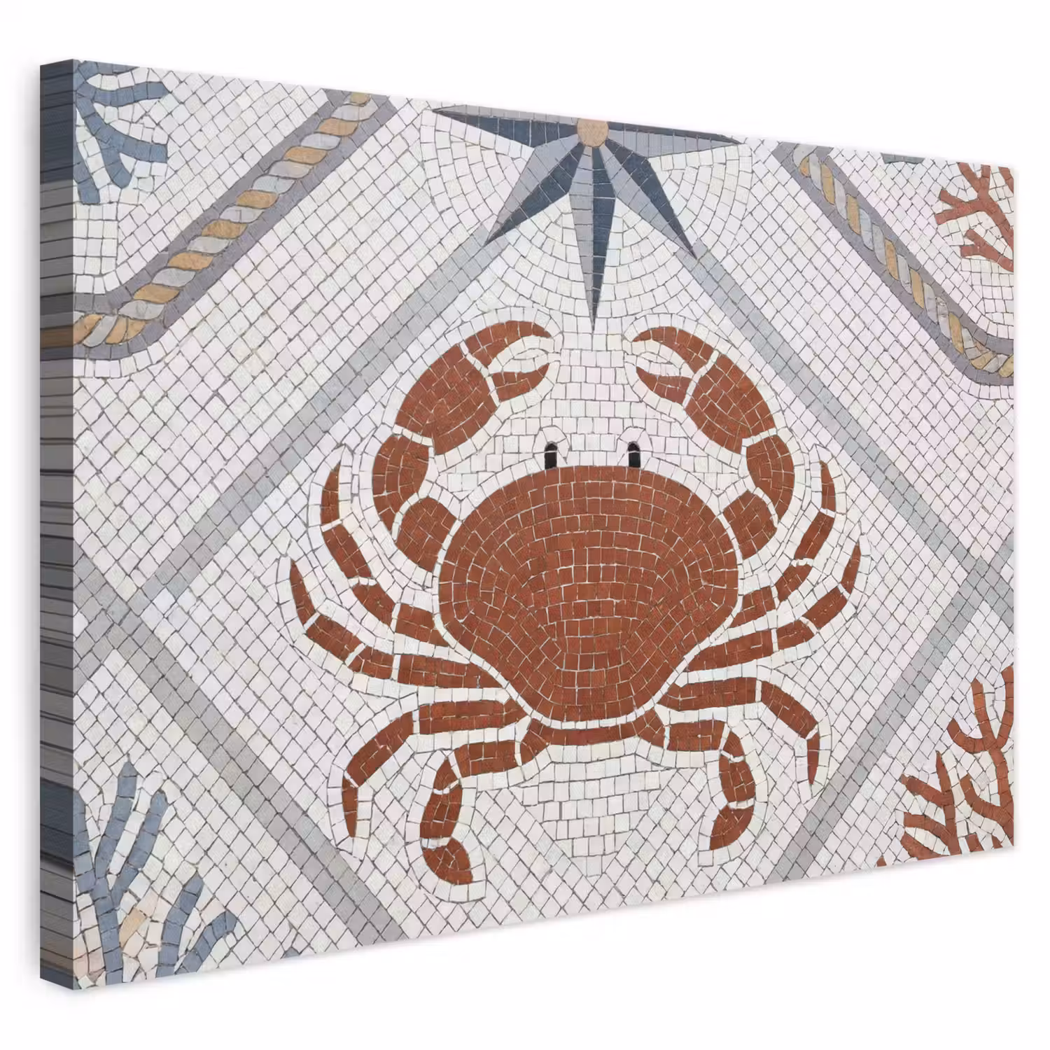 Dier - Mozaïek - Zee - Klassiek - Bruin canvas 2cm klein -3d