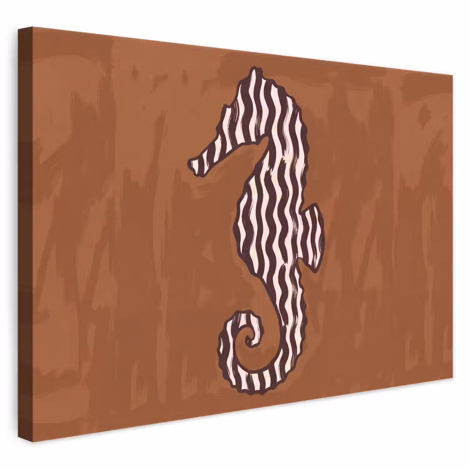 Dieren - Zeepaardje - Abstract - Bruin - Strepen canvas 2cm klein -3d