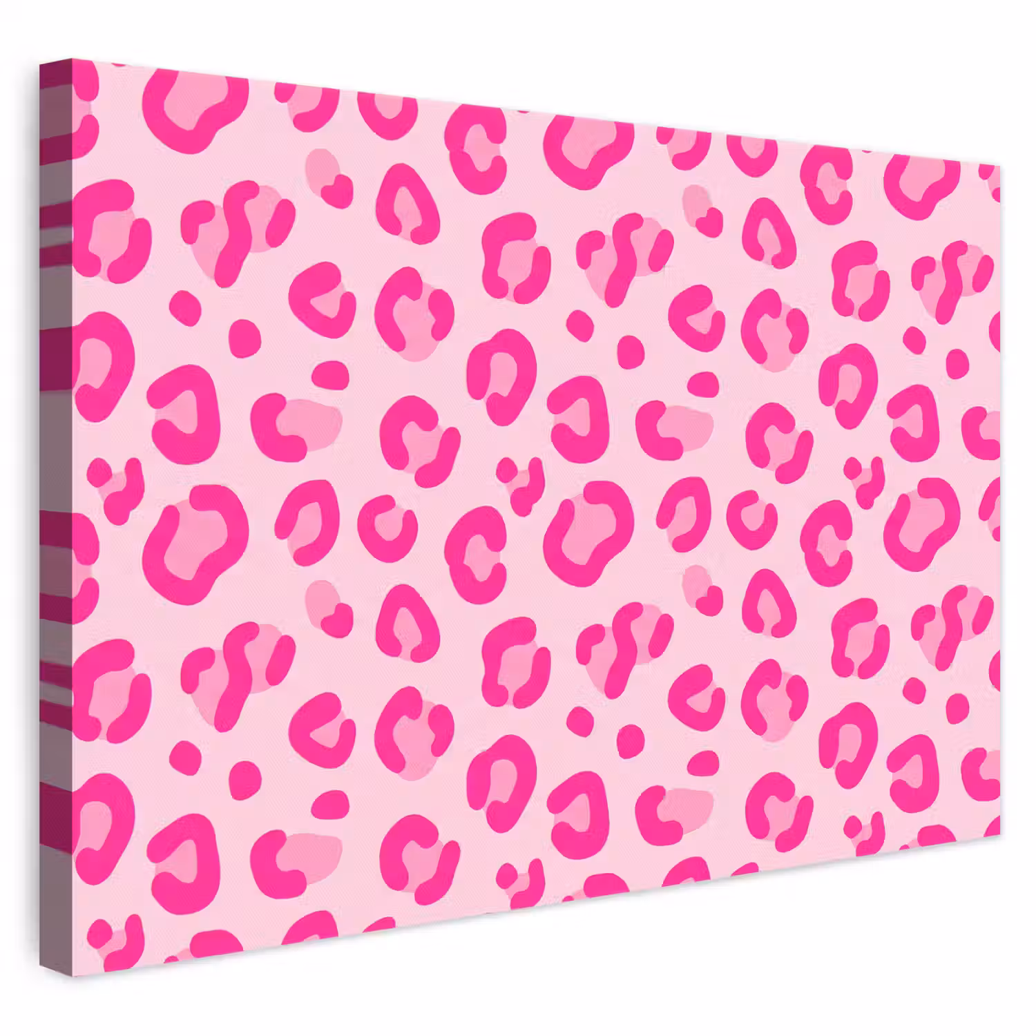 Dierenprint - Patroon - Abstract - Modern - Roze canvas 2cm klein -3d