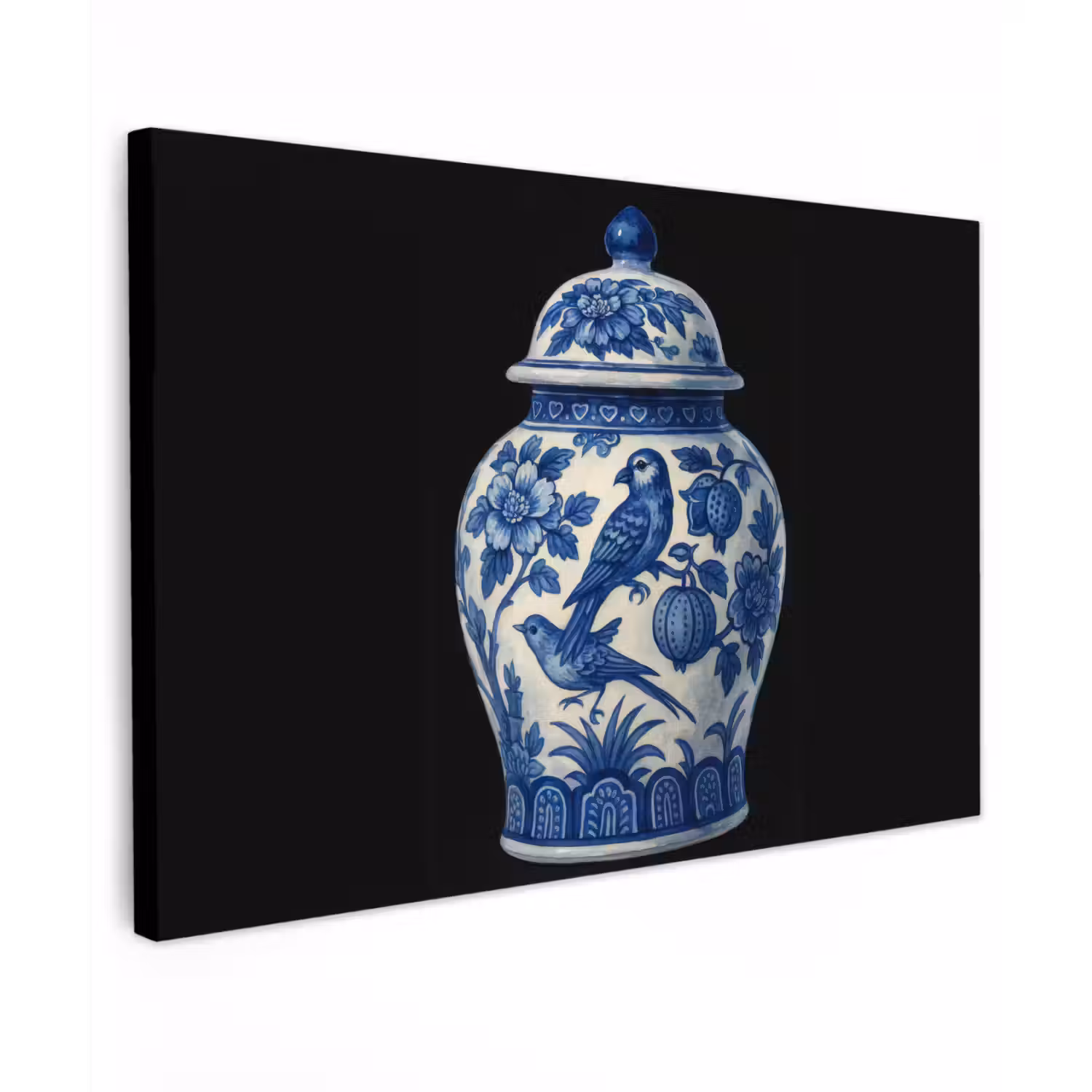 Pot - Delfts Blauw - Bloemen canvas 2cm klein -z3d