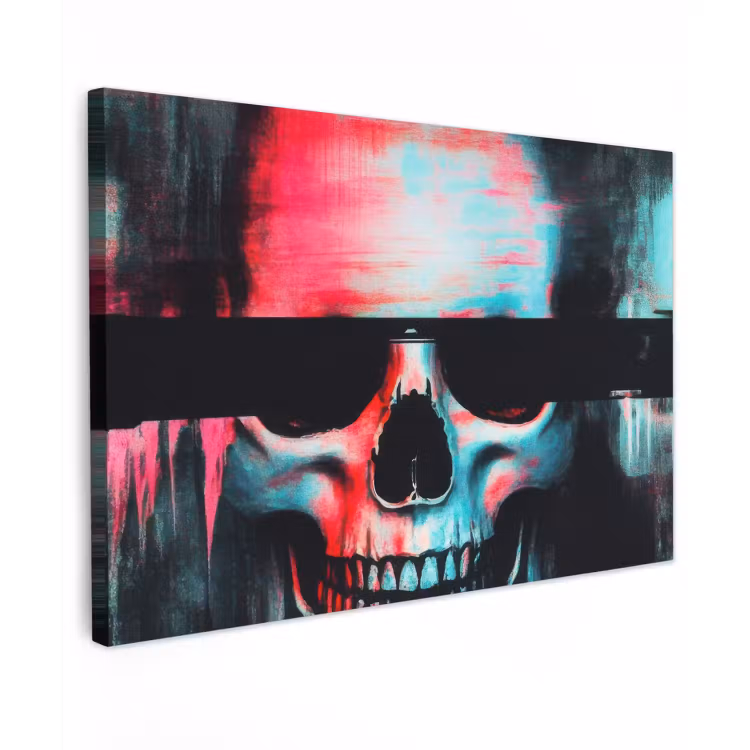 Schedels - Glitch - Cyberpunk canvas 2cm klein -z3d