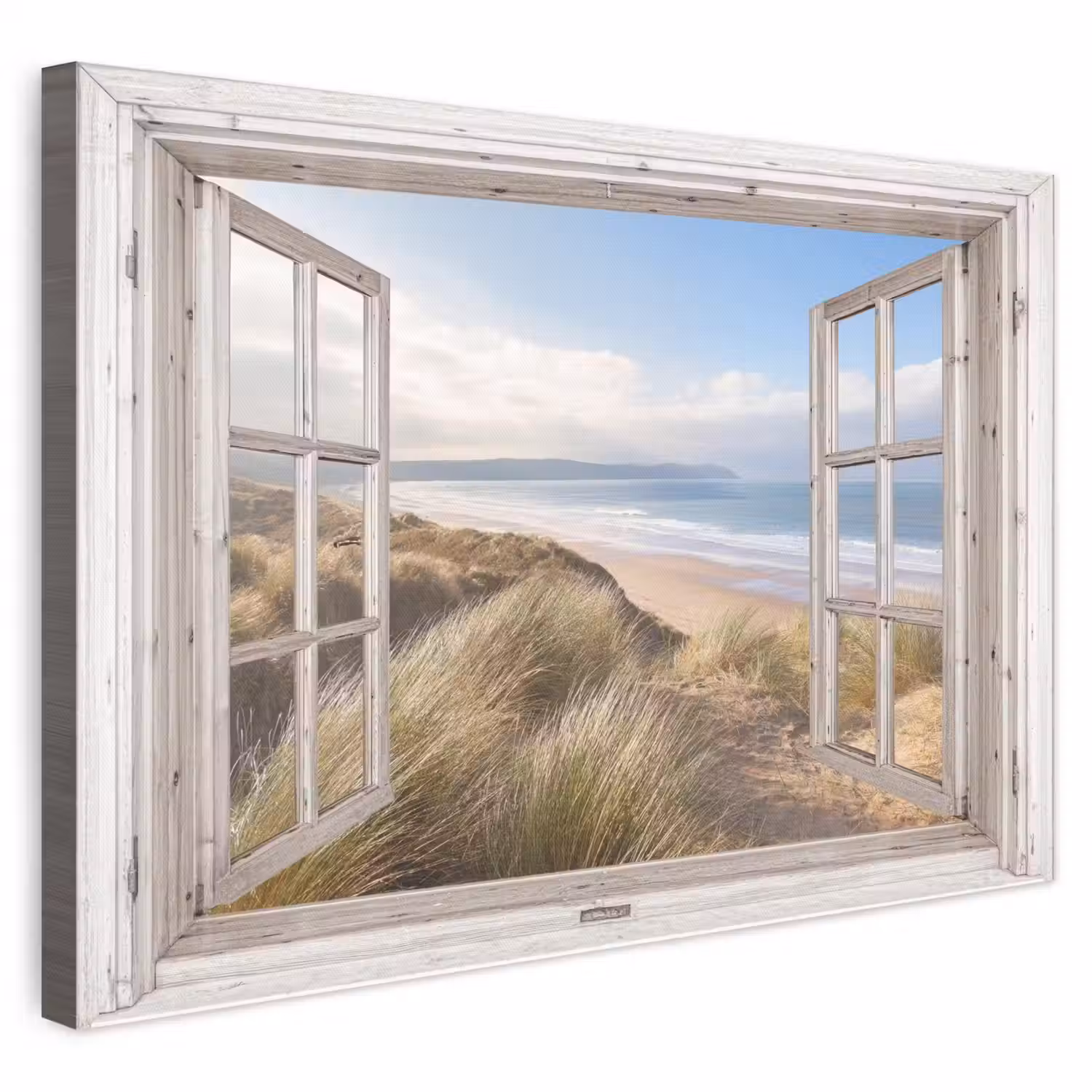 Doorkijk - Zee - Strand - Duinen canvas 2cm klein -3d