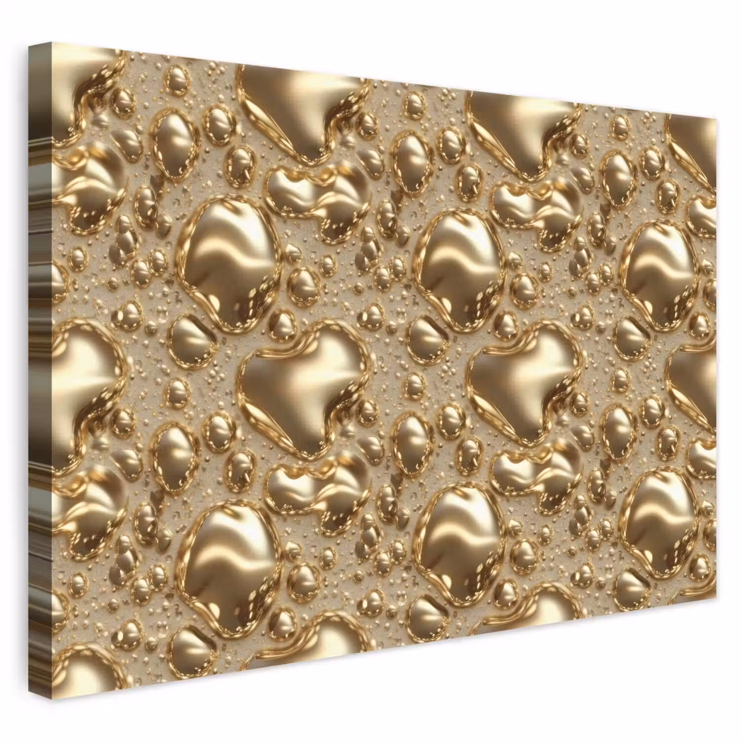 Druppels - Organisch - Goud canvas 2cm klein 34 -3d