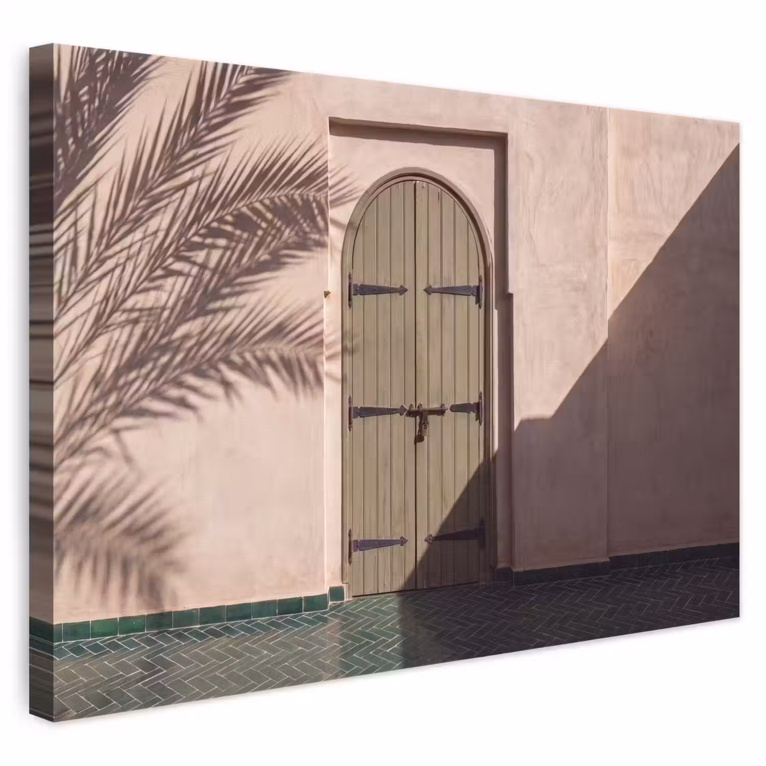Deur - Hout - Architectuur - Groen - Rustiek canvas 2cm klein -3d
