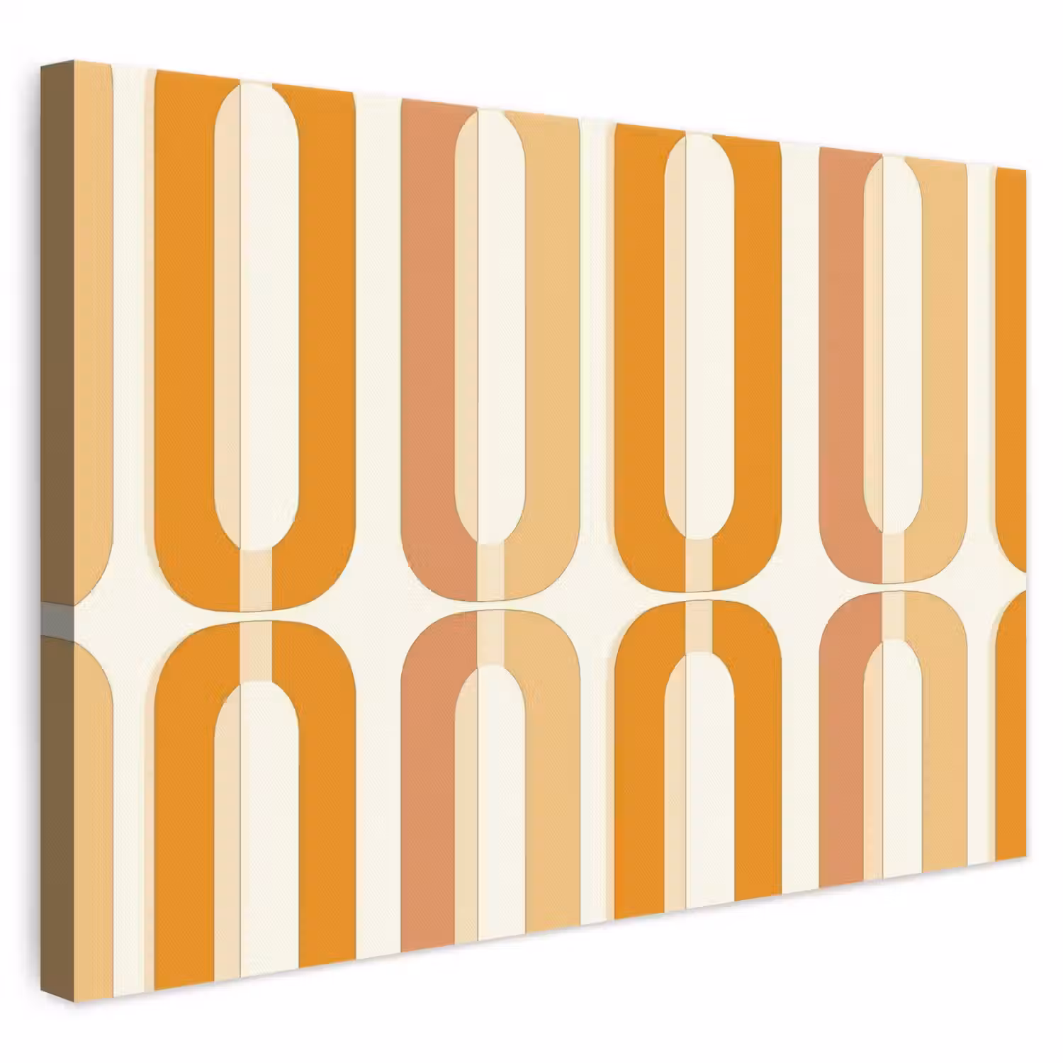 U-vorm - Retro - Oranje canvas 2cm klein 34 -3d