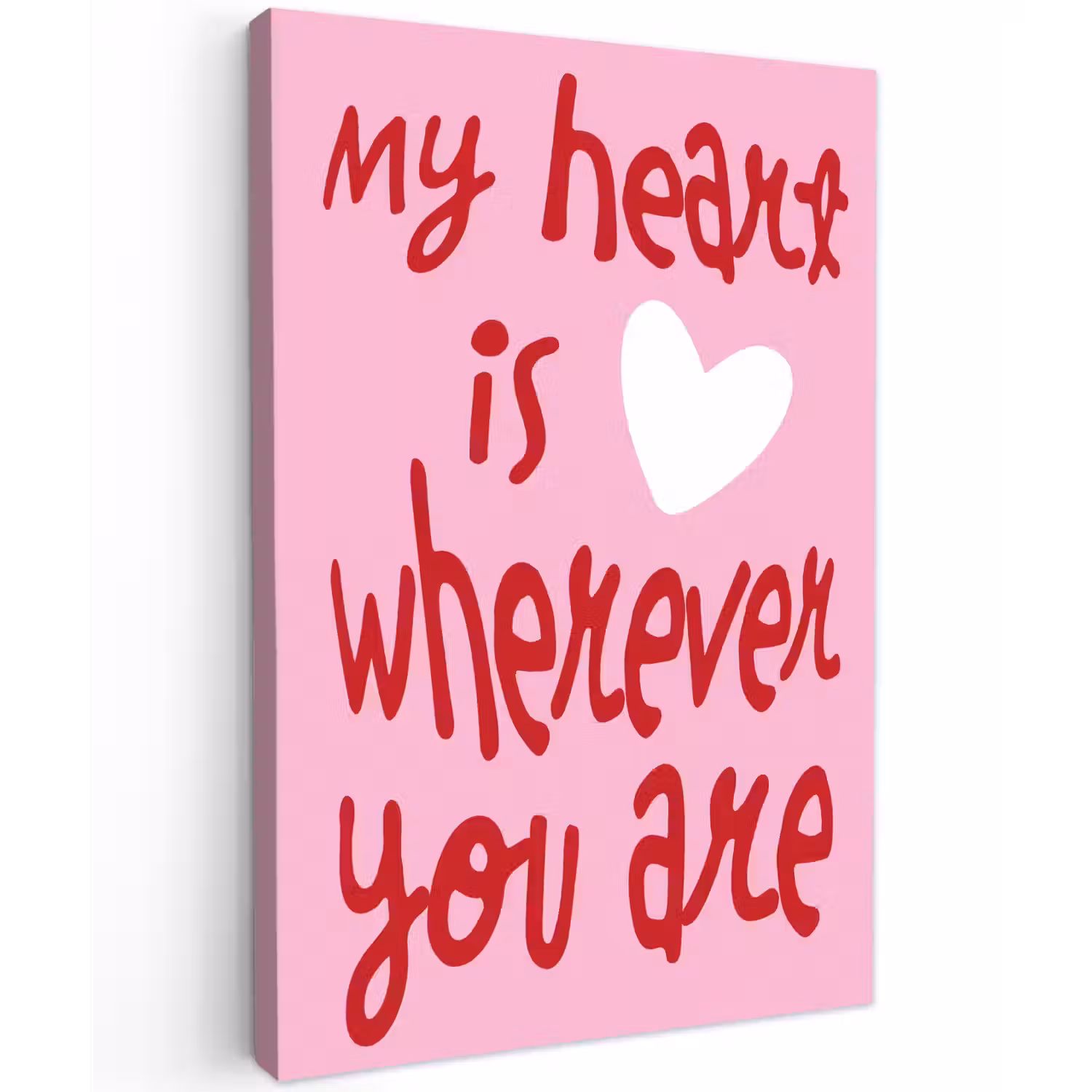 Valentijn - Hart - Liefde - Roze canvas 2cm klein -z3d