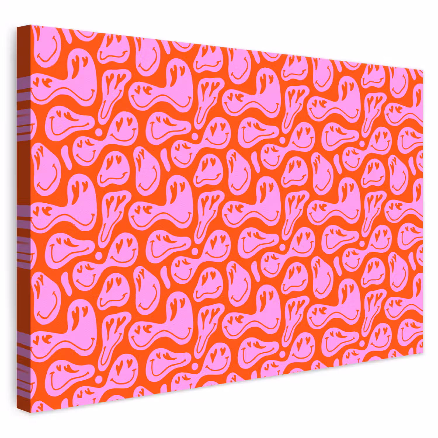 Valentijn - Smiley - Rood - Roze canvas 2cm klein 34 -3d