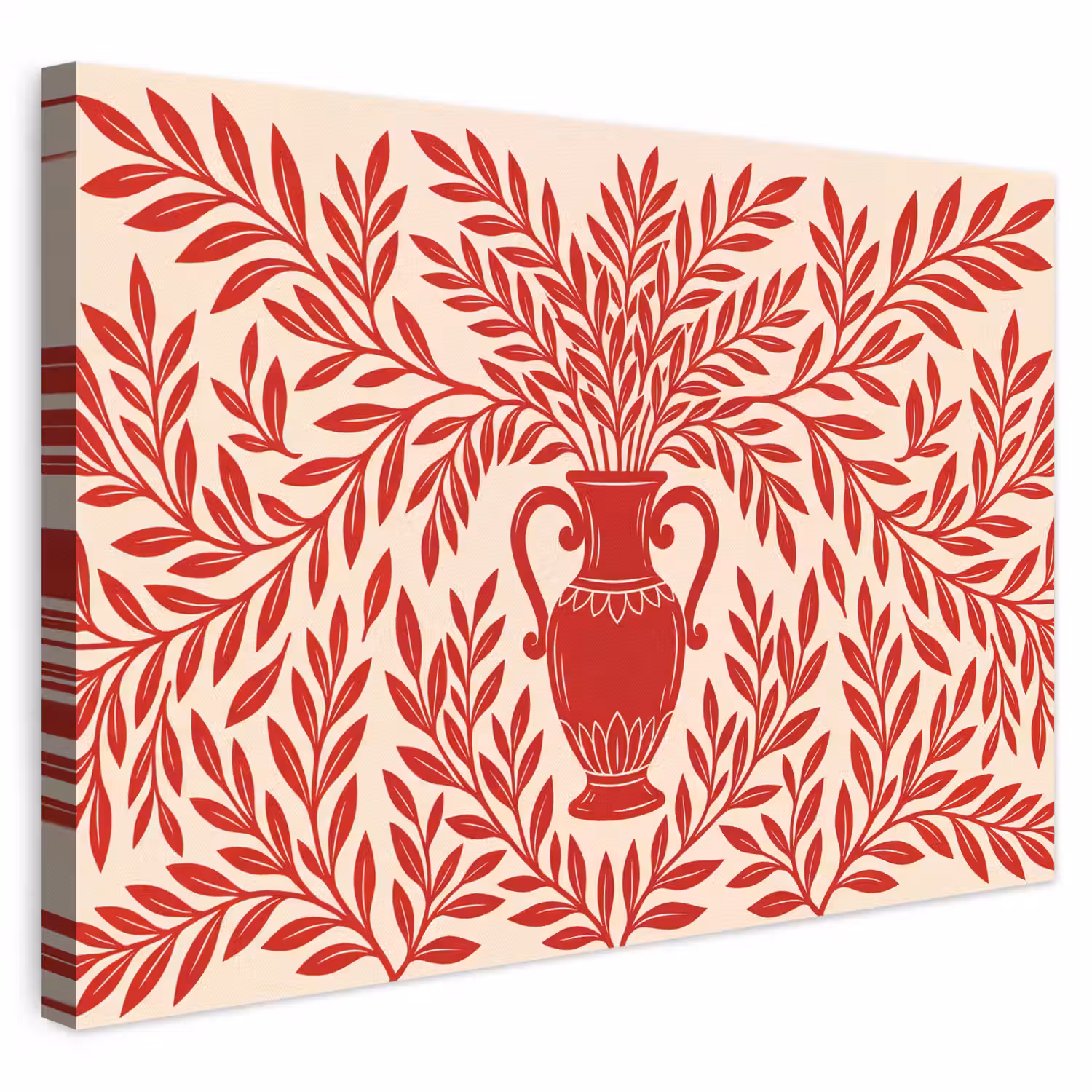Vaas - Planten - Decoratie - Abstract - Rood canvas 2cm klein -3d