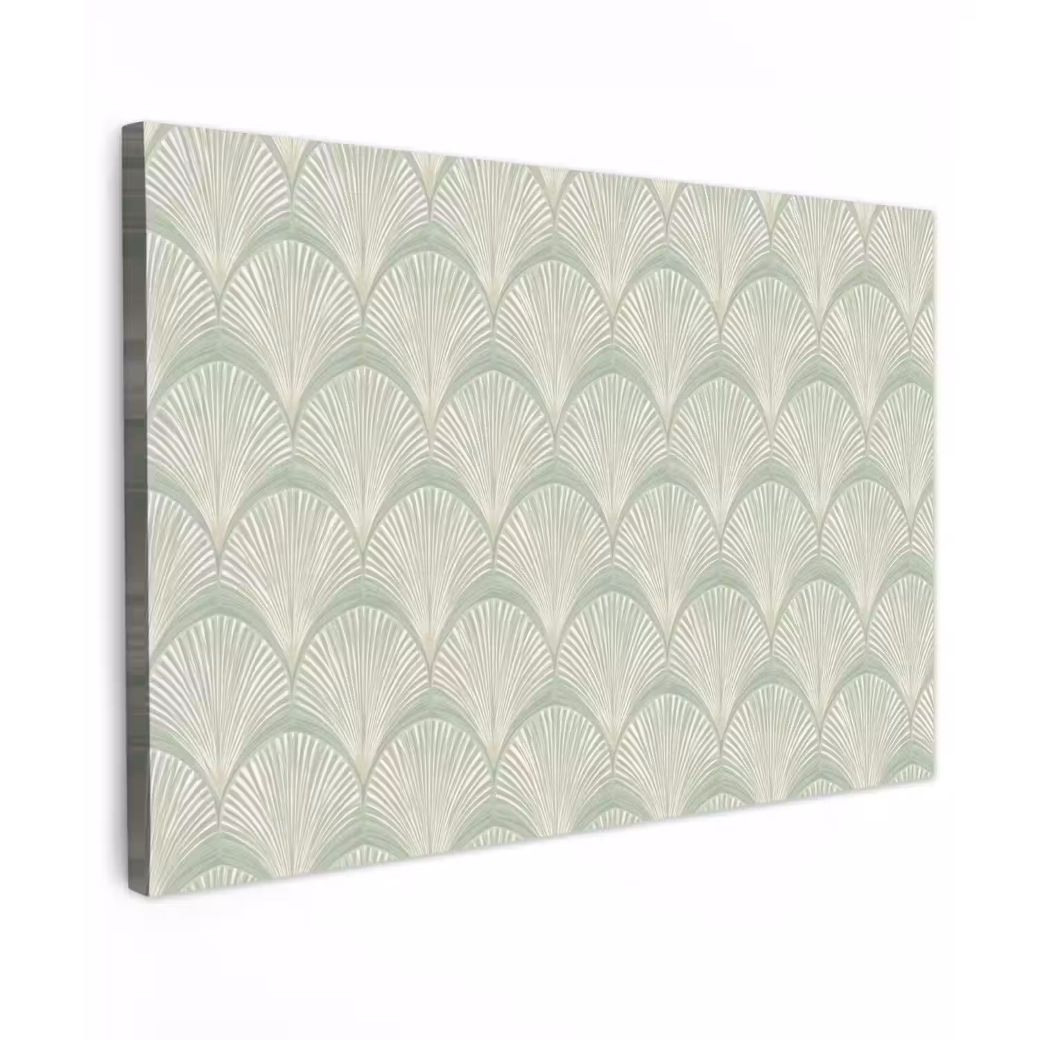 Waaiers - Patroon - Groen canvas 2cm klein 34 -z3d
