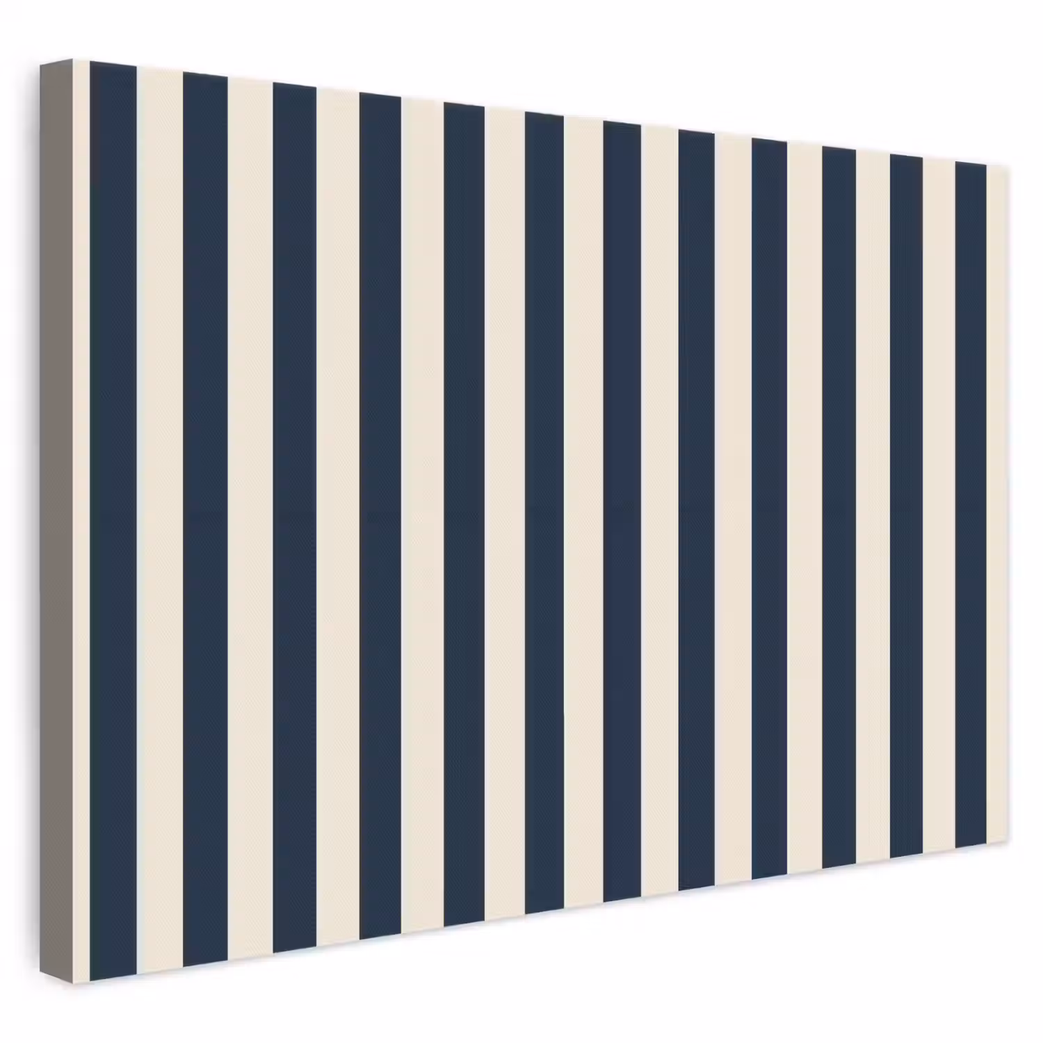 Verticale strepen - Blauw - Crème canvas 2cm klein 34 -3d