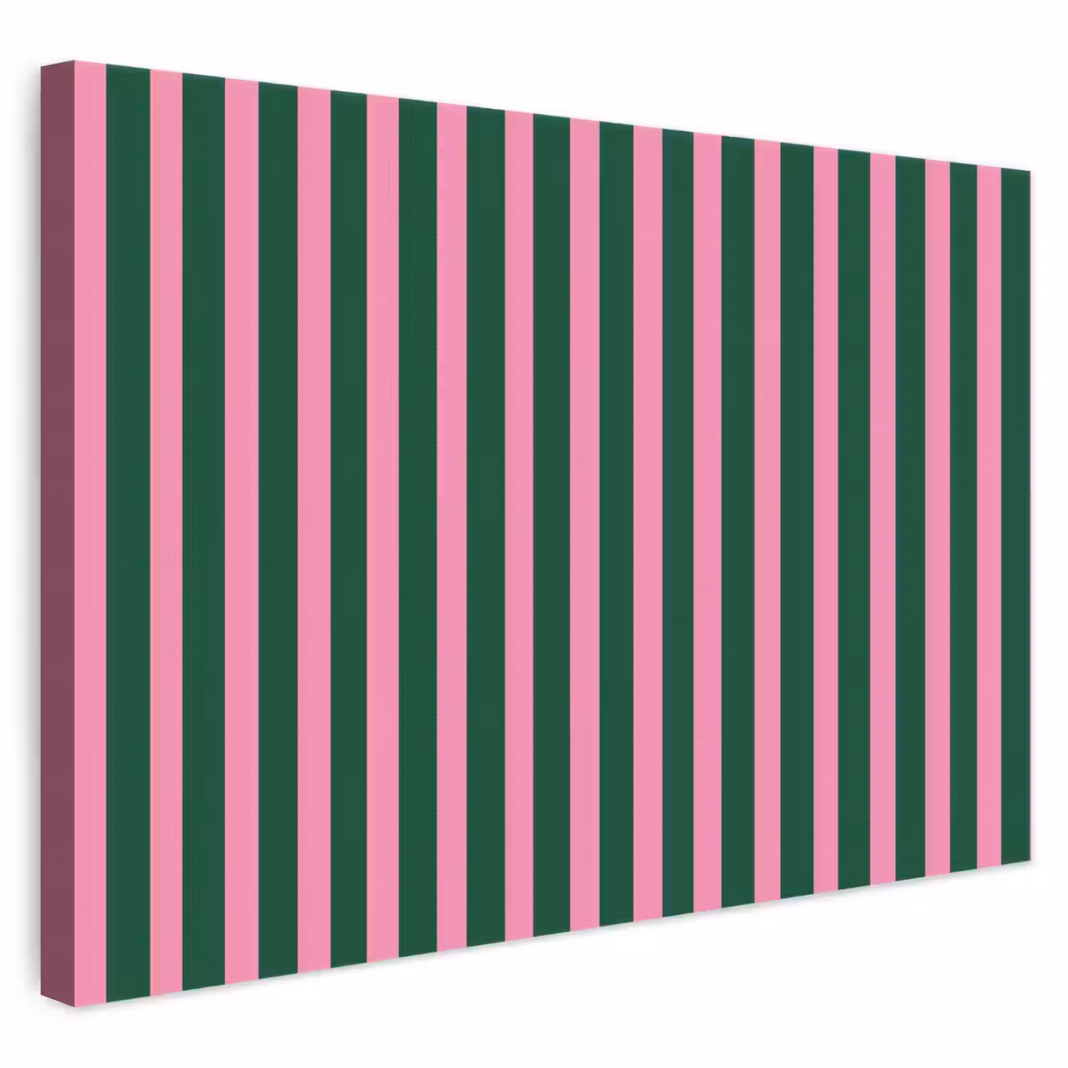 Verticale strepen - Groen - Roze canvas 2cm klein 34 -3d