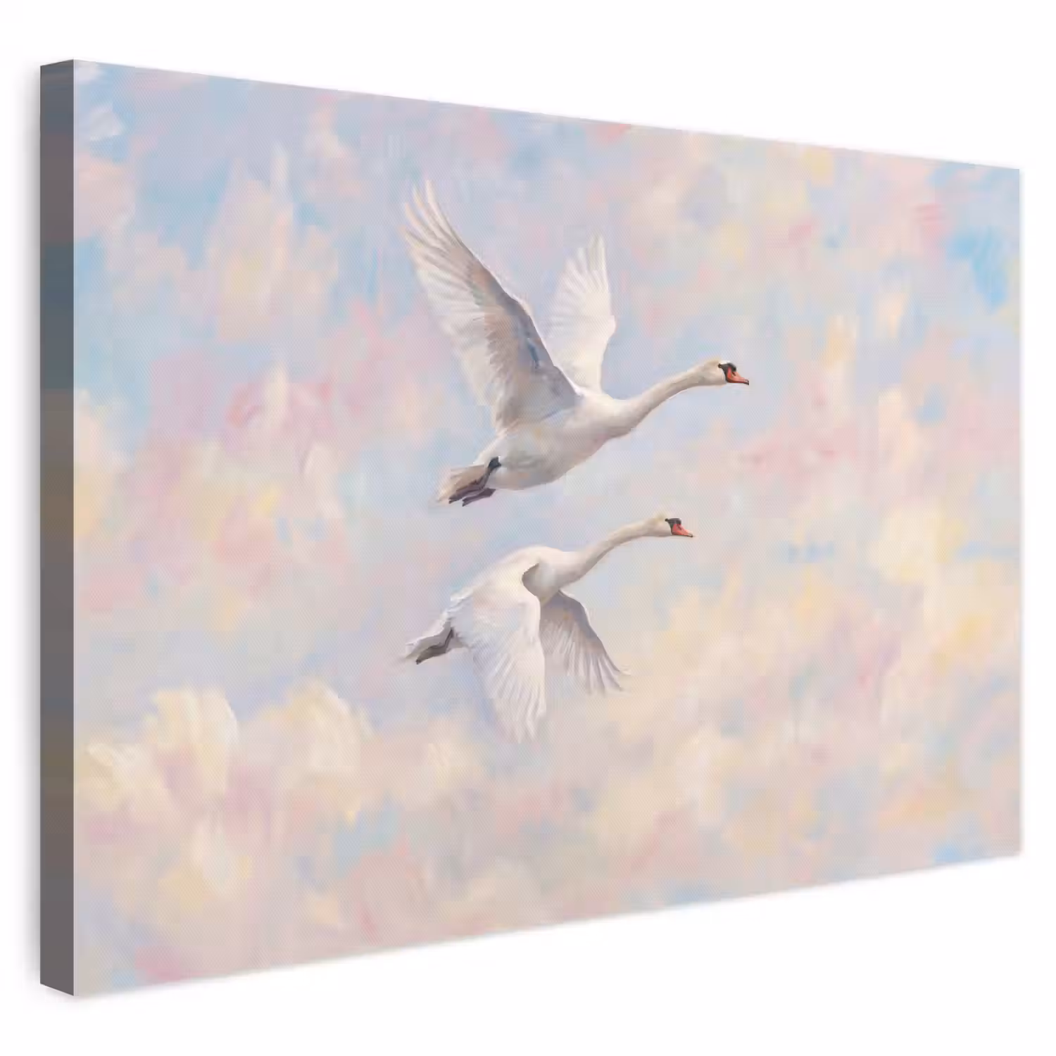 Vogel - Vliegend - Lucht - Modern - Pastel canvas 2cm klein -3d