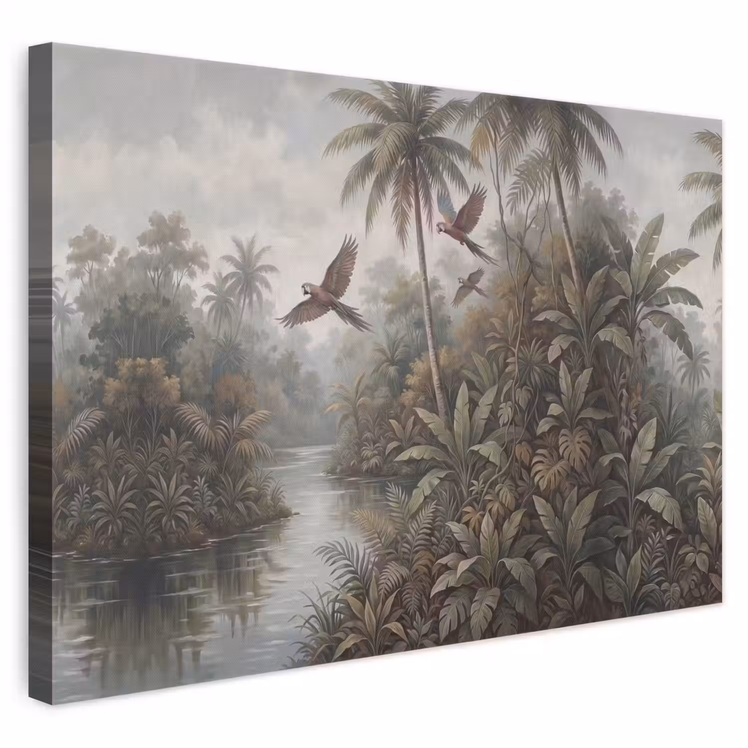 Vogel - Vliegend - Tropisch - Landschap - Klassiek canvas 2cm klein -3d