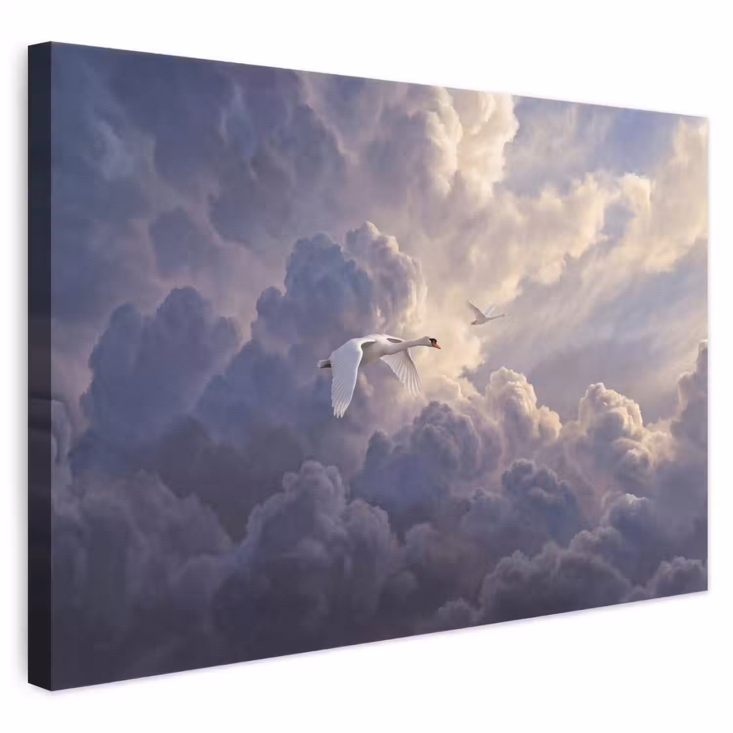 Vogel - Vliegend - Natuur - Wit - Wolken canvas 2cm klein -3d