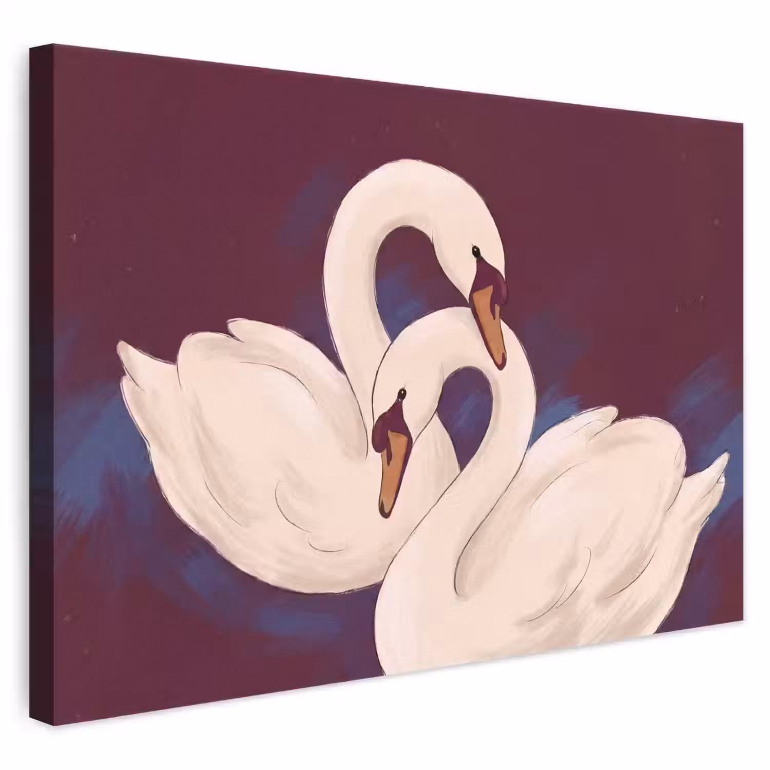 Vogel - Koppel - Liefde - Abstract - Wit canvas 2cm klein -3d