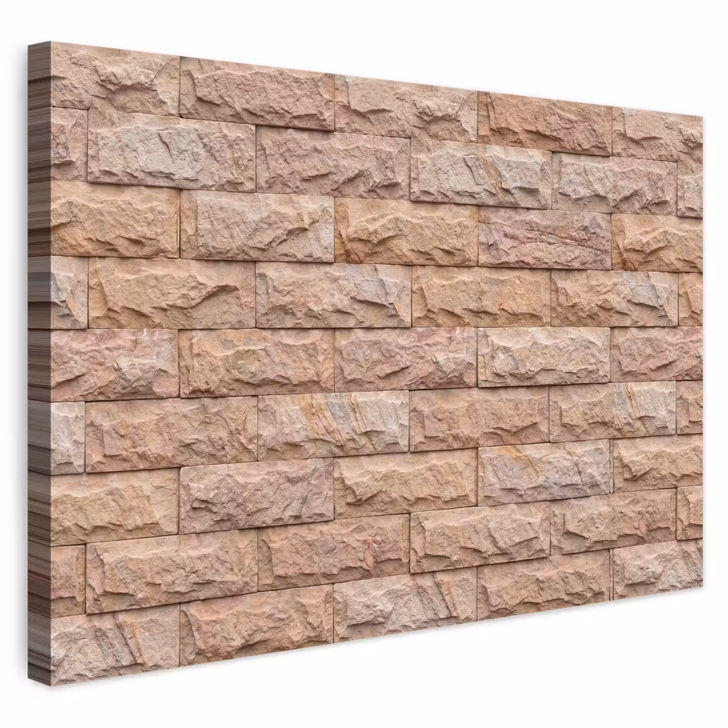 Muur - Steen - Ruw - Textuur - Beige canvas 2cm klein -3d