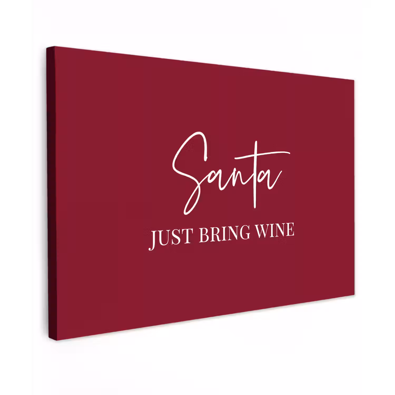 Santa - Wine - Rood - Kerst - Kerstman canvas 2cm klein -z3d