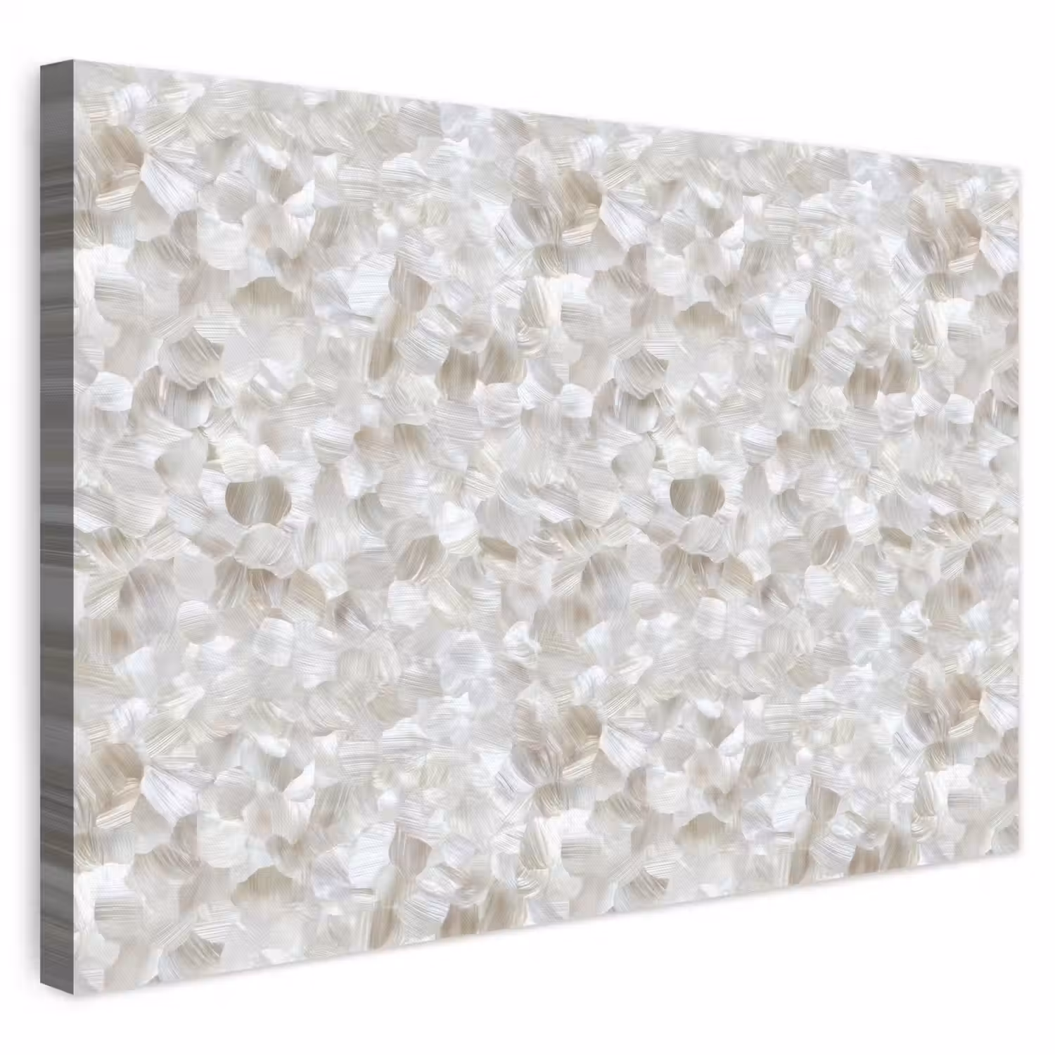 Wit - Penseelstreken - Reliëfeffect canvas 2cm klein 34 -3d