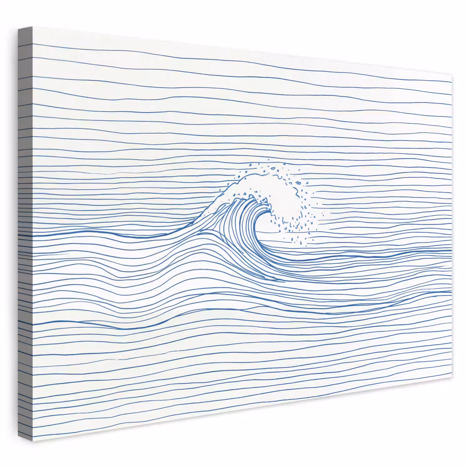 Golf - Brekende - Natuur - Minimalistisch - Blauw canvas 2cm klein -3d