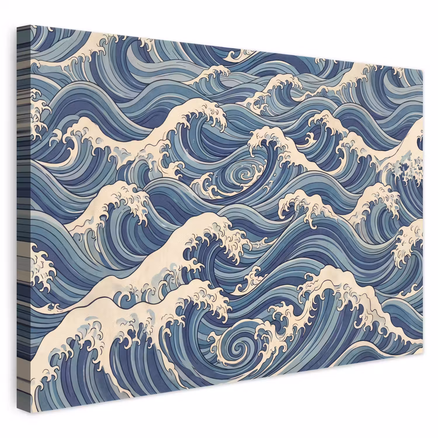 Golven - Zee - Natuur - Abstract - Blauw canvas 2cm klein -3d