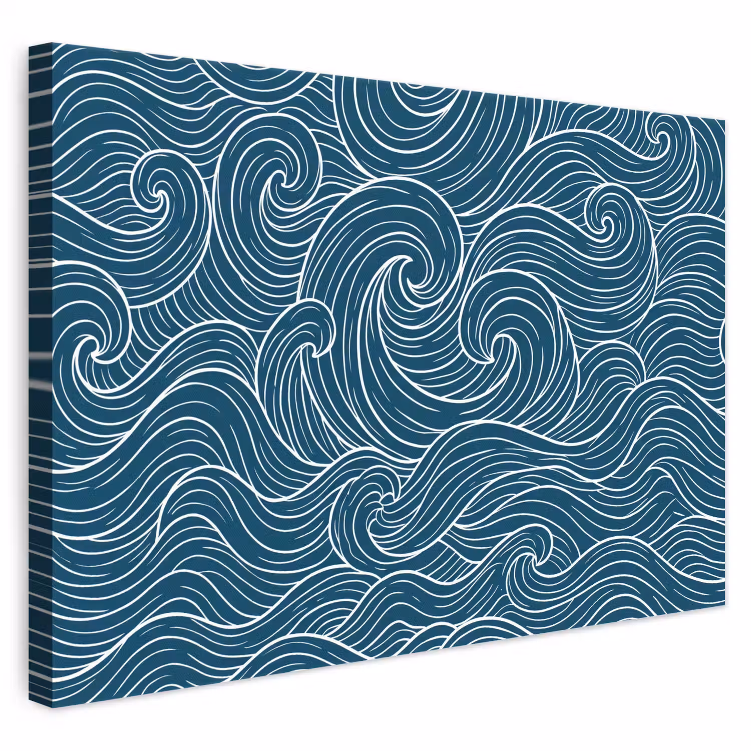Golven - Spiraal - Water - Abstract - Blauw canvas 2cm klein -3d